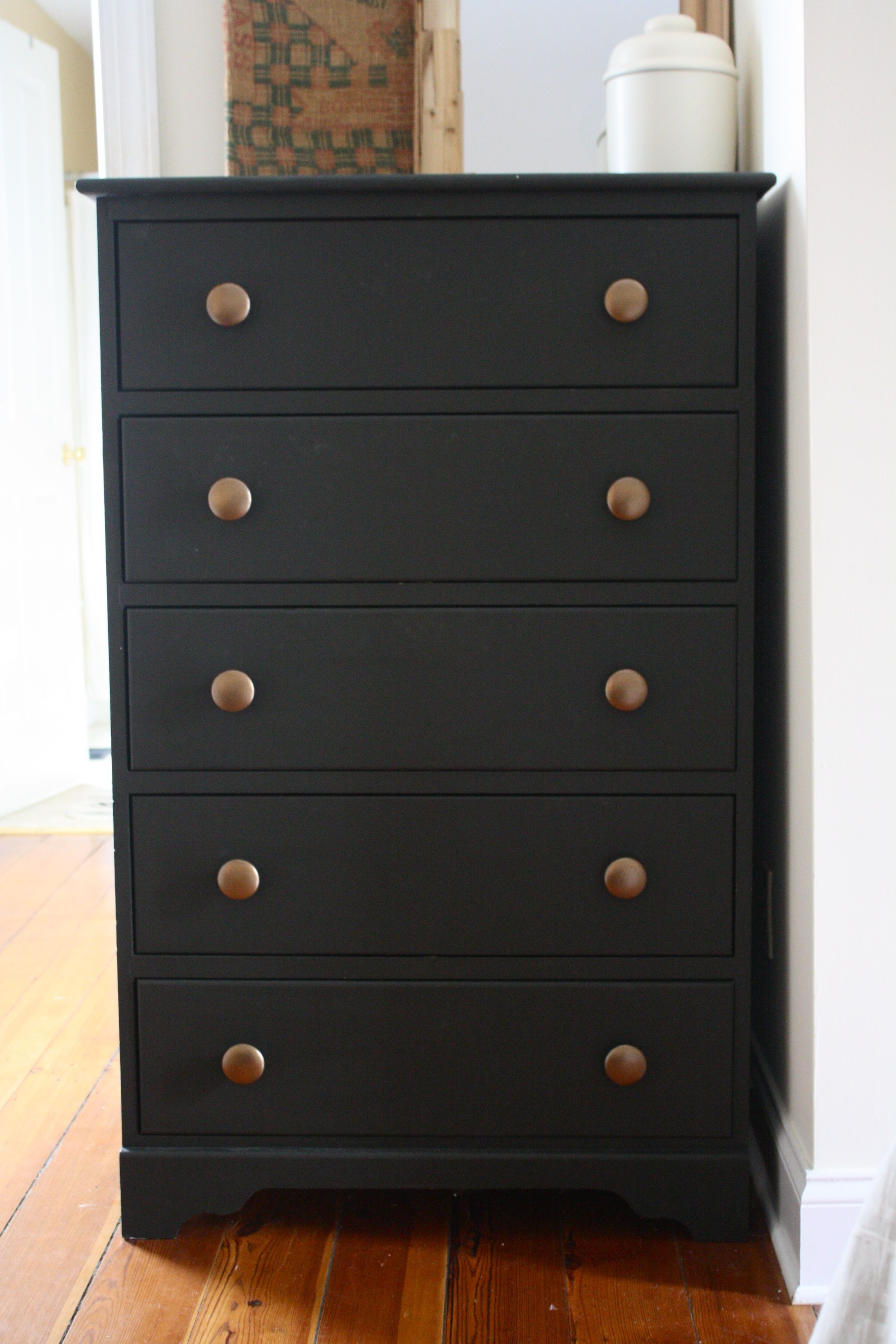 Matte Black Painted Dresser Using Flat Black Paint | Home Decor With Satin Black & Painted White Sideboards (View 3 of 30)