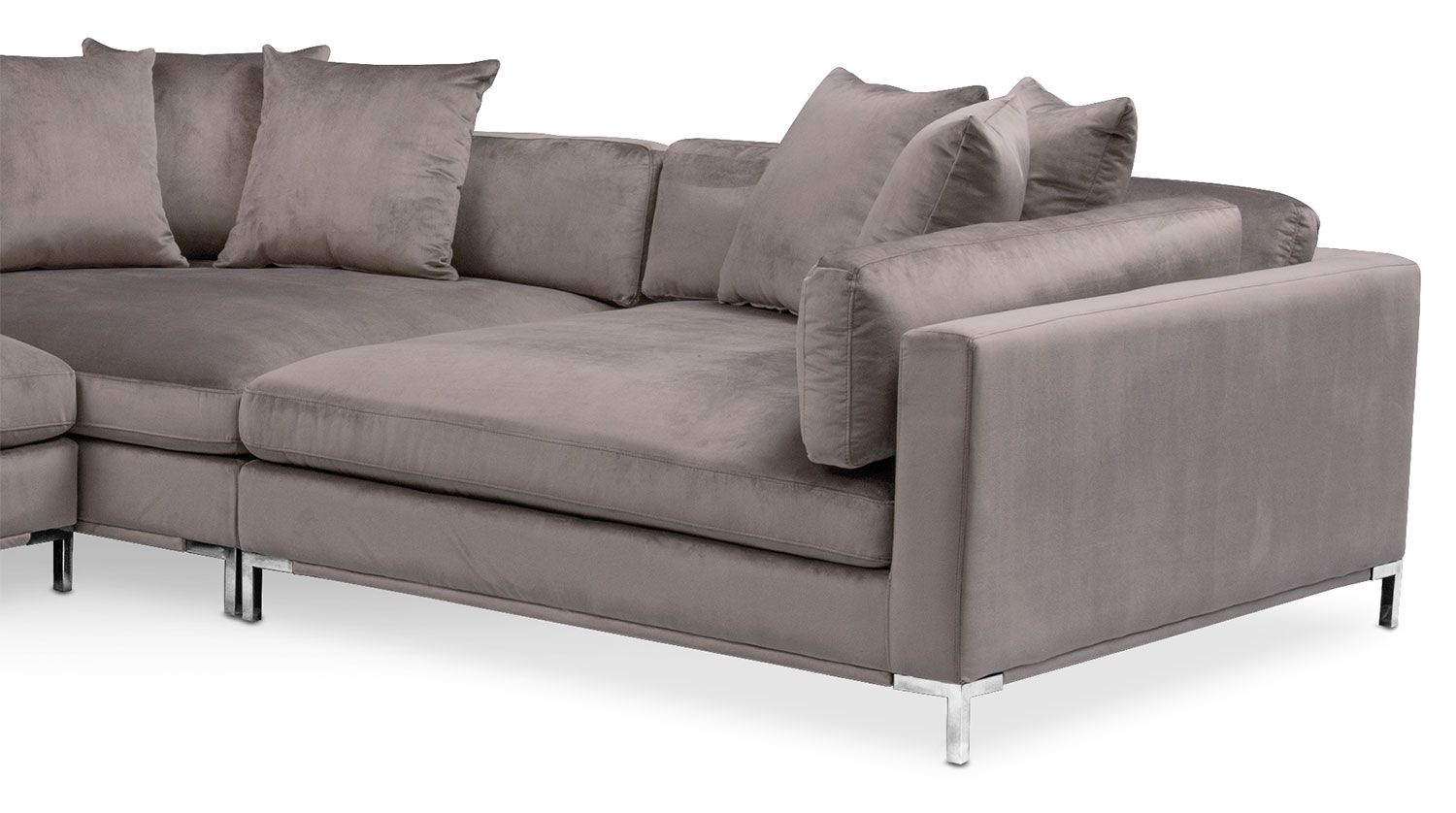 Moda 3 Piece Sectional With Left Facing Chaise – Oyster | Value City With Regard To Nico Grey Sectionals With Left Facing Storage Chaise (Photo 1 of 30)