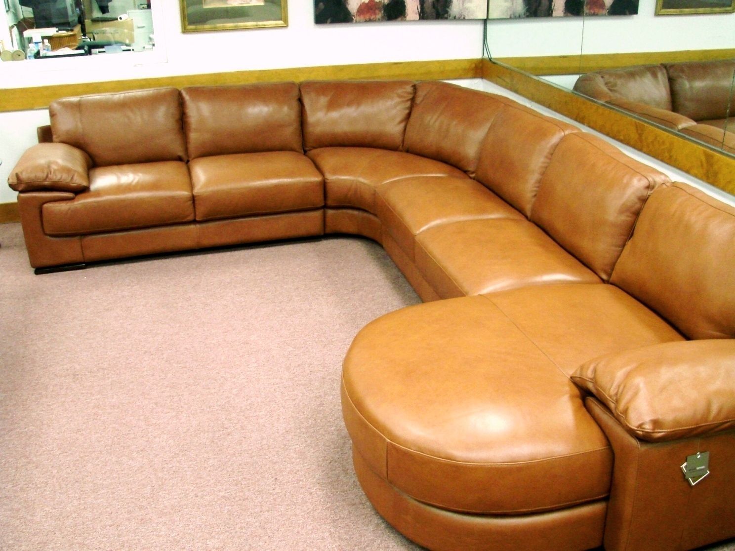 Natuzzi Editions B684 Rust 4 Piece Leather Sectional. Butter Soft With Blaine 4 Piece Sectionals (Photo 11 of 30)