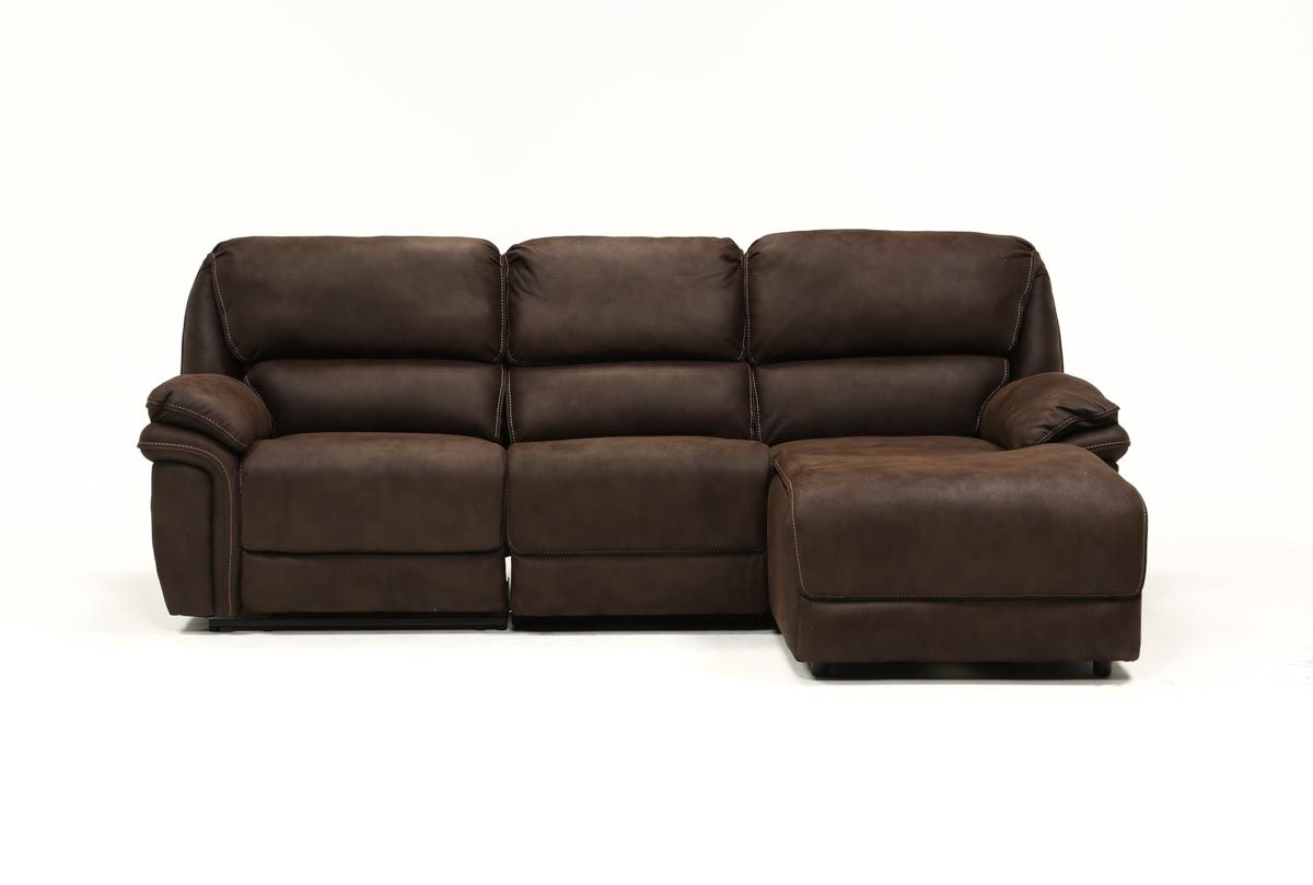 Norfolk Chocolate 3 Piece Sectional W/raf Chaise | Living Spaces Regarding Norfolk Chocolate 6 Piece Sectionals (View 19 of 30)