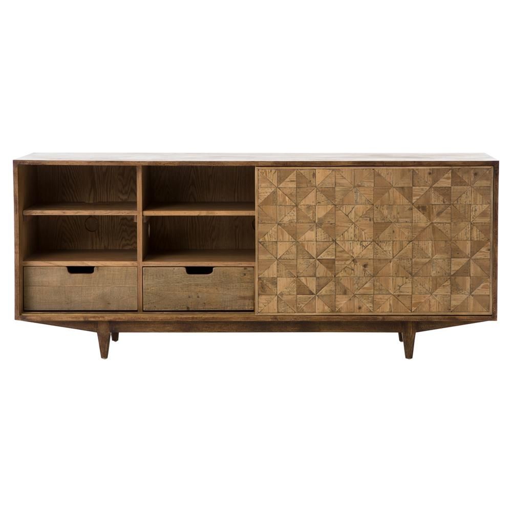 Peggy Mid Century Golden Brown Parquet Retro Wooden Sideboard Inside Parquet Sideboards (View 23 of 30)