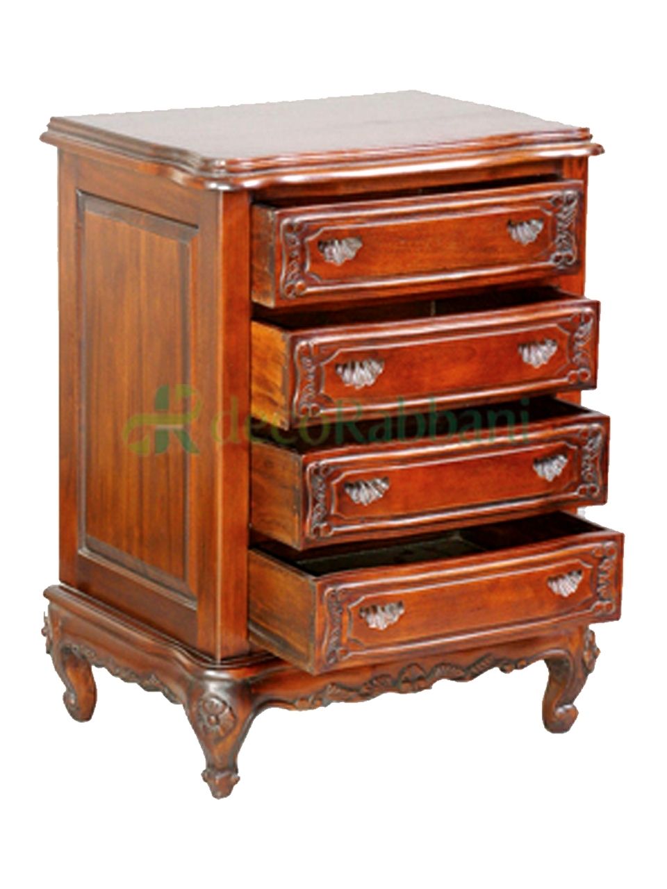 Queen Anne Chest Of Drawers Dcd004 | Decorabbani With Corrugated Natural 4 Drawer Sideboards (Photo 11 of 30)