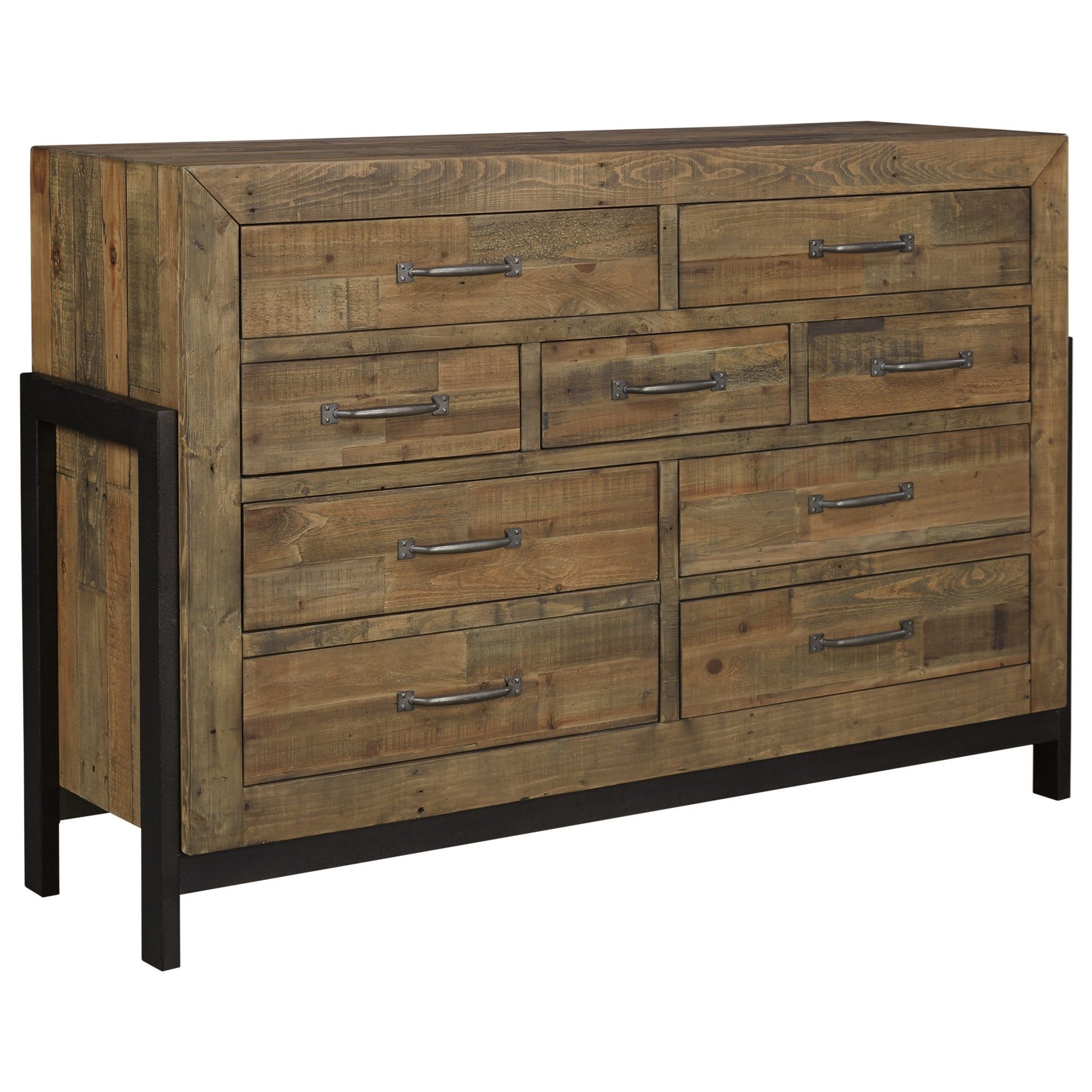 Reclaimed Pine Solid Wood Dresser With Metal Framesignature With Regard To Reclaimed Sideboards With Metal Panel (Photo 14 of 30)