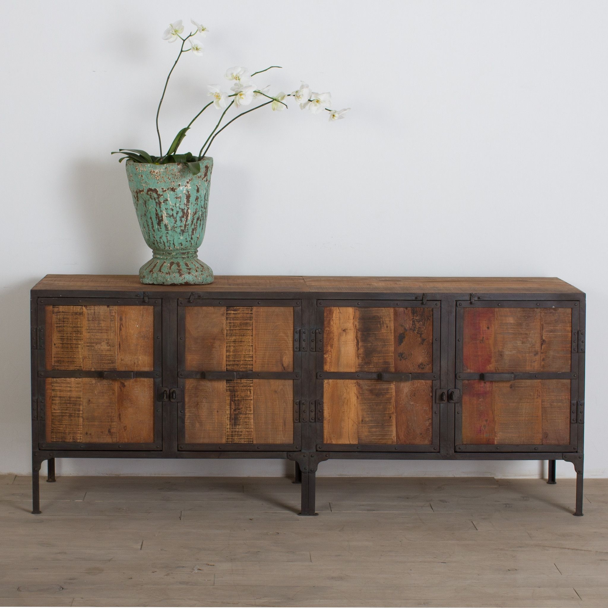 Featured Photo of 30 Ideas of Metal Framed Reclaimed Wood Sideboards