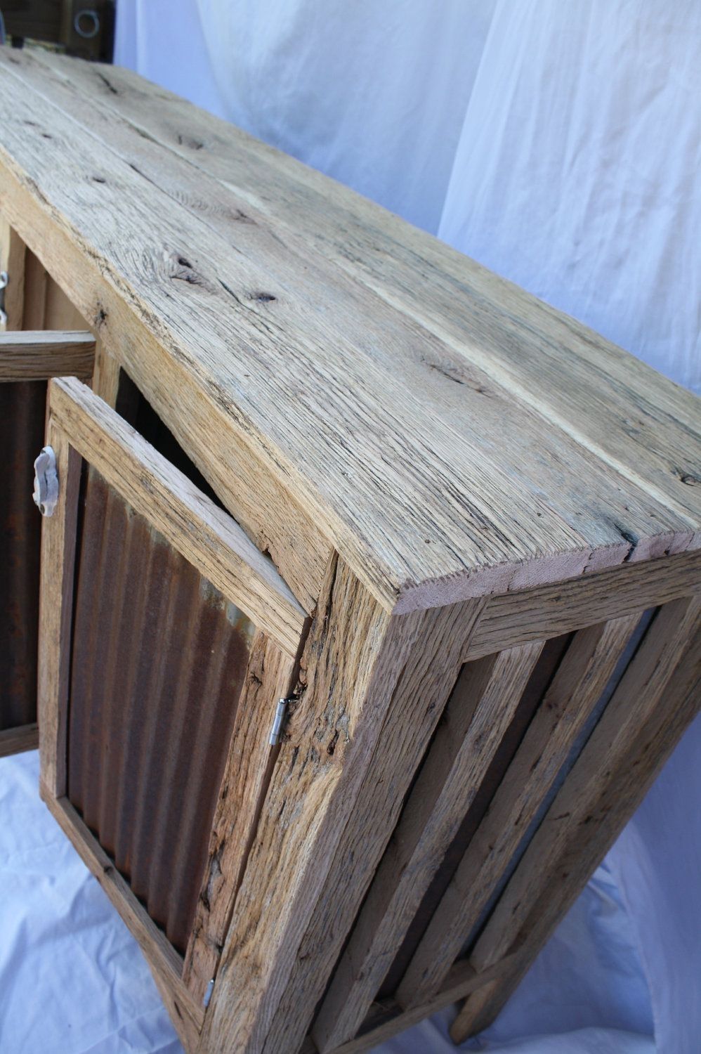 Rustic Barn Wood Credenza Or Entertainment Center. I Like The Idea Within Corrugated Metal Sideboards (Photo 24 of 30)