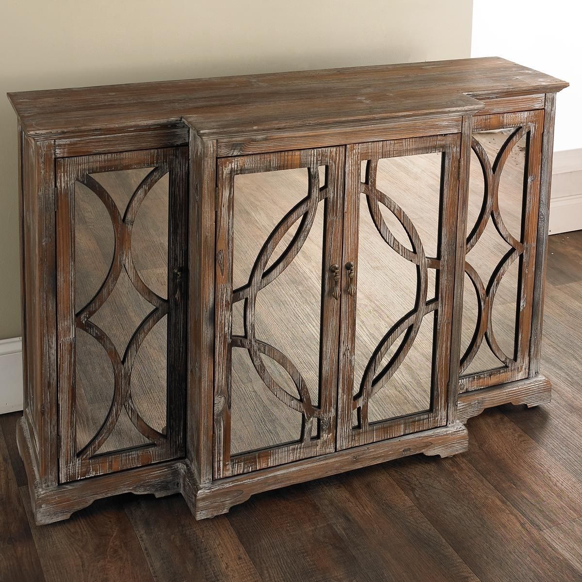 Rustic Mirror Front Sideboard | Accent Furniture | Pinterest Throughout 2 Door Mirror Front Sideboards (Photo 1 of 30)