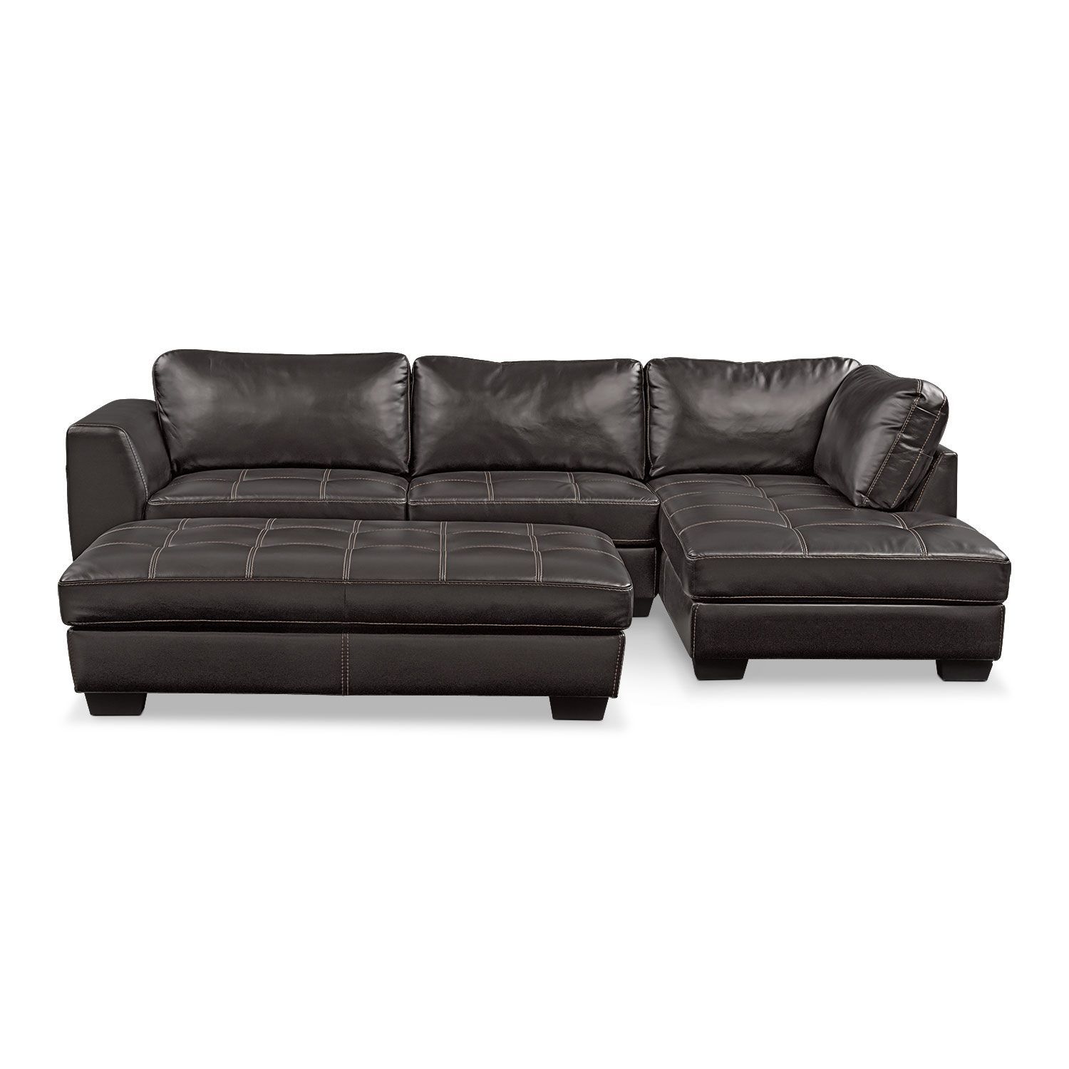 Santana 2 Piece Sectional With Right Facing Chaise And Cocktail With Burton Leather 3 Piece Sectionals With Ottoman (Photo 3 of 30)