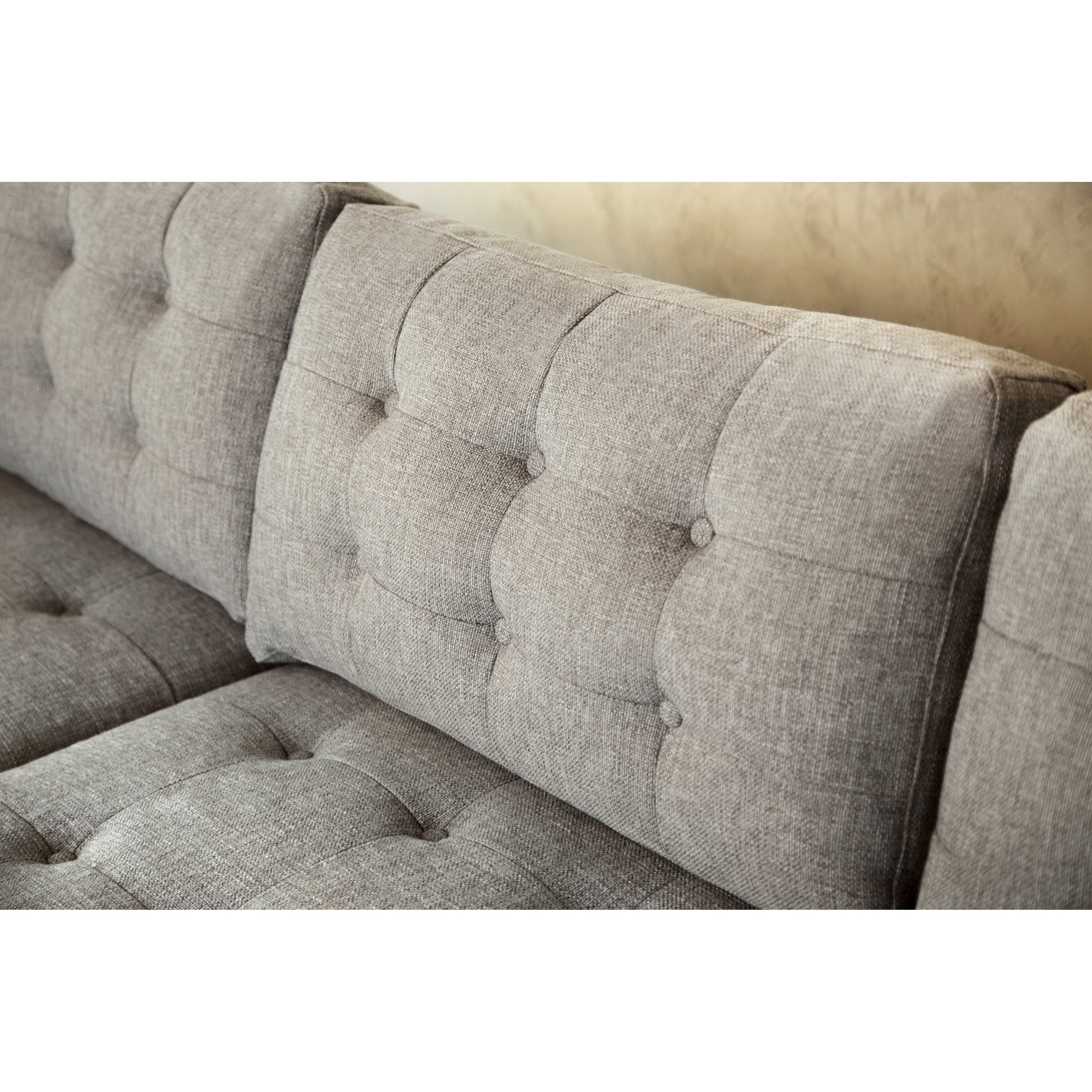 Shop Abbyson Aiden Grey Mid Century Tufted Sectional – Free Shipping With Aidan 4 Piece Sectionals (View 22 of 30)