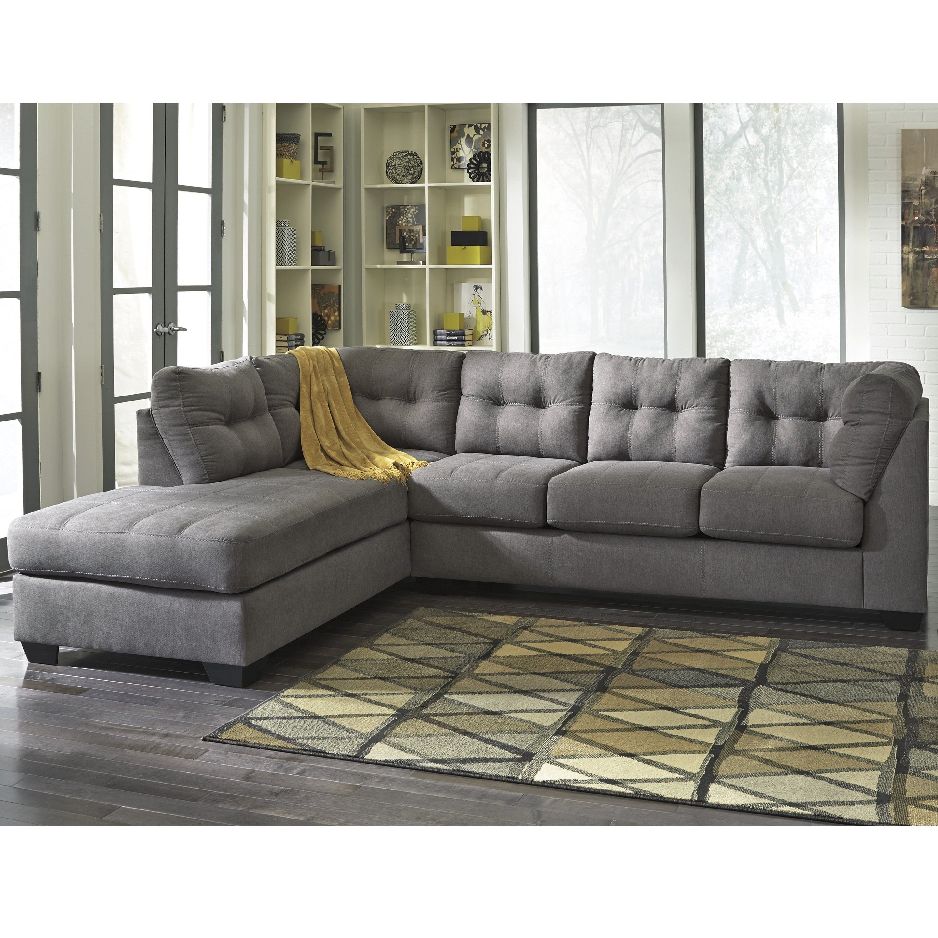 Shop Clay Alder Home Wells Microfiber Sectional With Left Side With Regard To Alder 4 Piece Sectionals (View 10 of 30)
