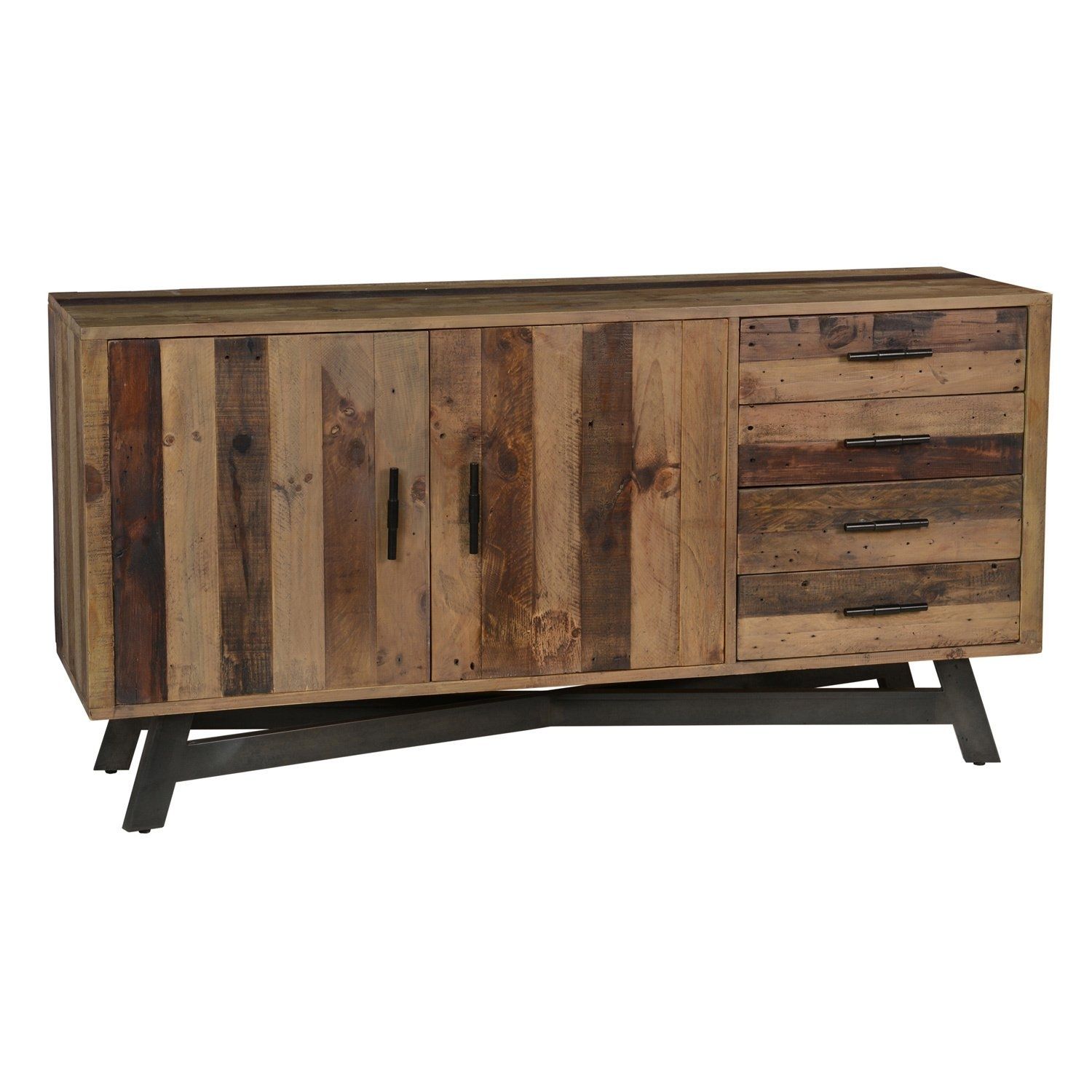 Shop Holden Reclaimed Wood 65 Inch Sideboardkosas Home – Free Pertaining To Reclaimed Sideboards With Metal Panel (View 8 of 30)