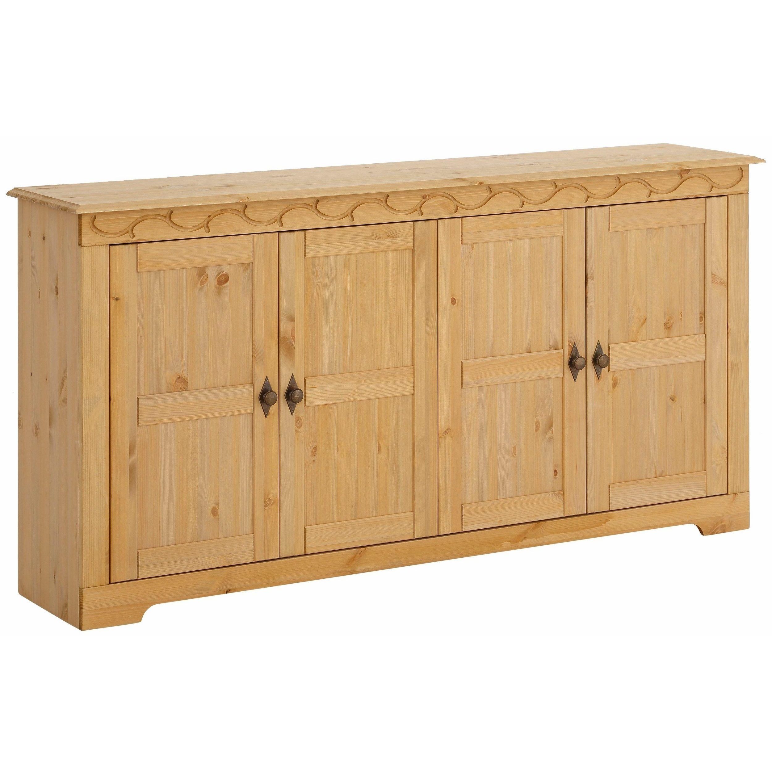 Shop Lando 4 Door Sideboard, Solid Pine, Natural – Free Shipping Throughout Natural South Pine Sideboards (View 2 of 30)