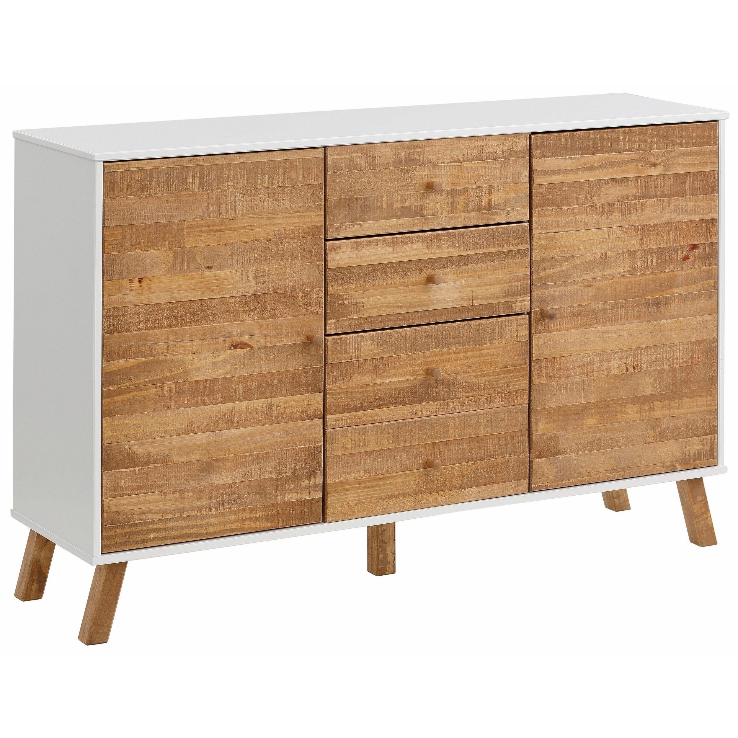 Shop Rafael 2 Door 4 Drawer Sideboard, Solid Pine, Off White Inside Natural South Pine Sideboards (View 5 of 30)