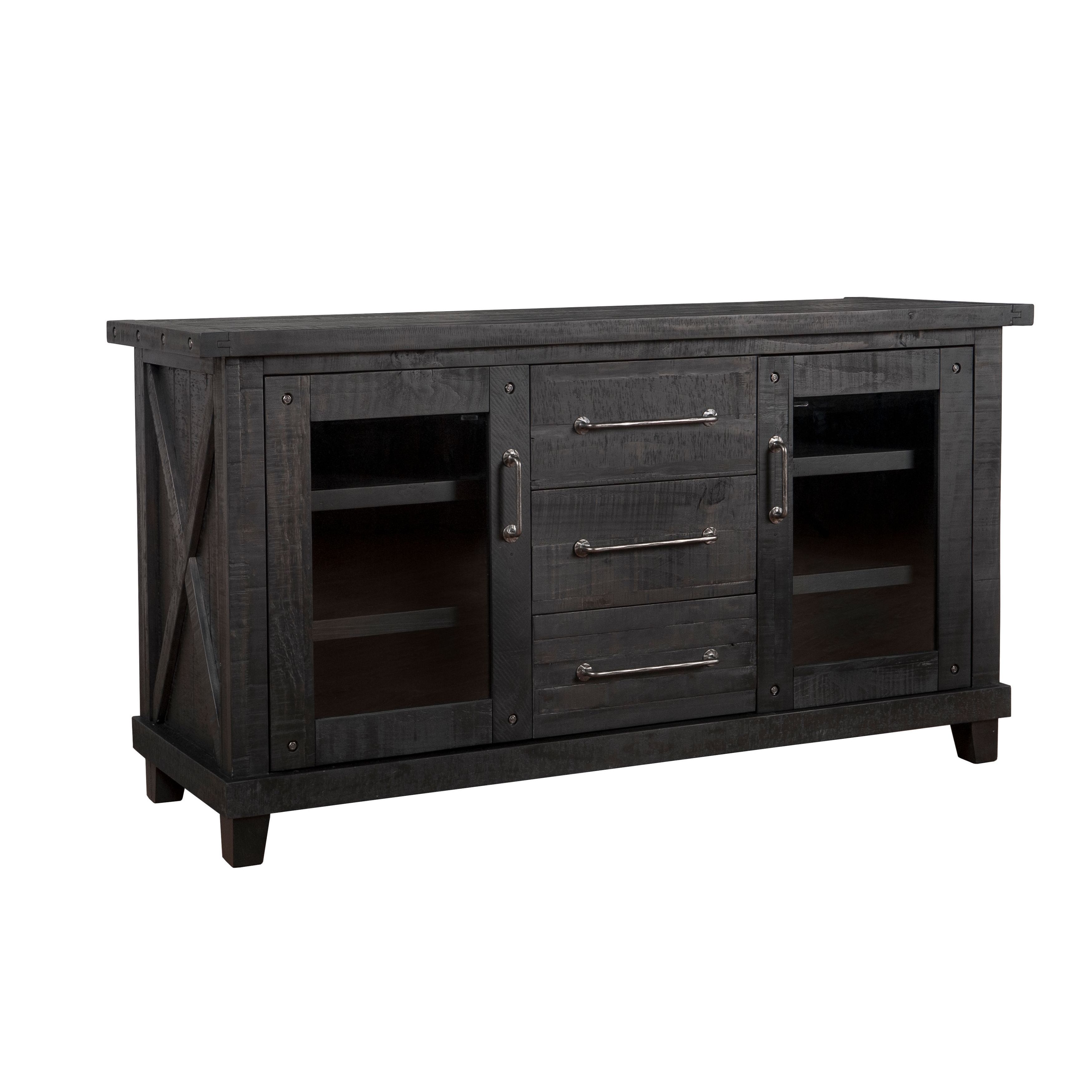 Shop Solid Pine Industrial Wood Sideboard – Free Shipping Today Pertaining To Rustic Black &amp; Zebra Pine Sideboards (View 1 of 30)