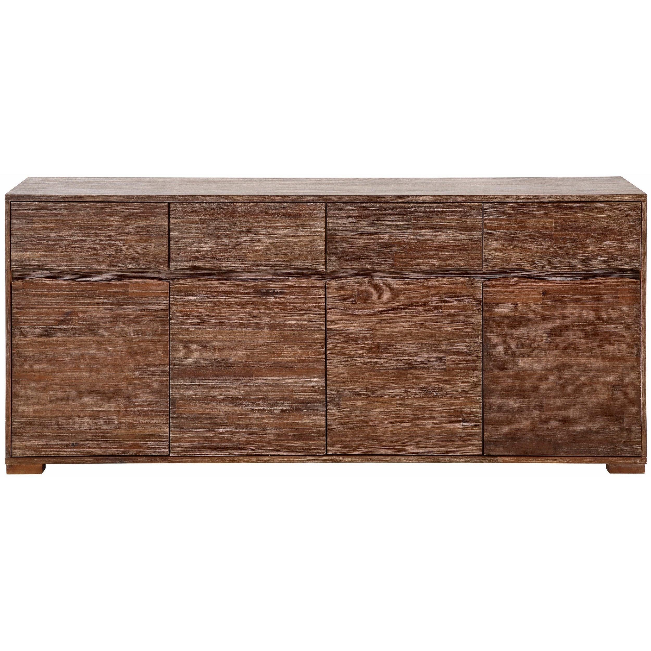 Shop Surf Sideboard With 4 Doors And 4 Drawers, Acacia Wood – On With Regard To Burn Tan Finish 2 Door Sideboards (Photo 17 of 30)
