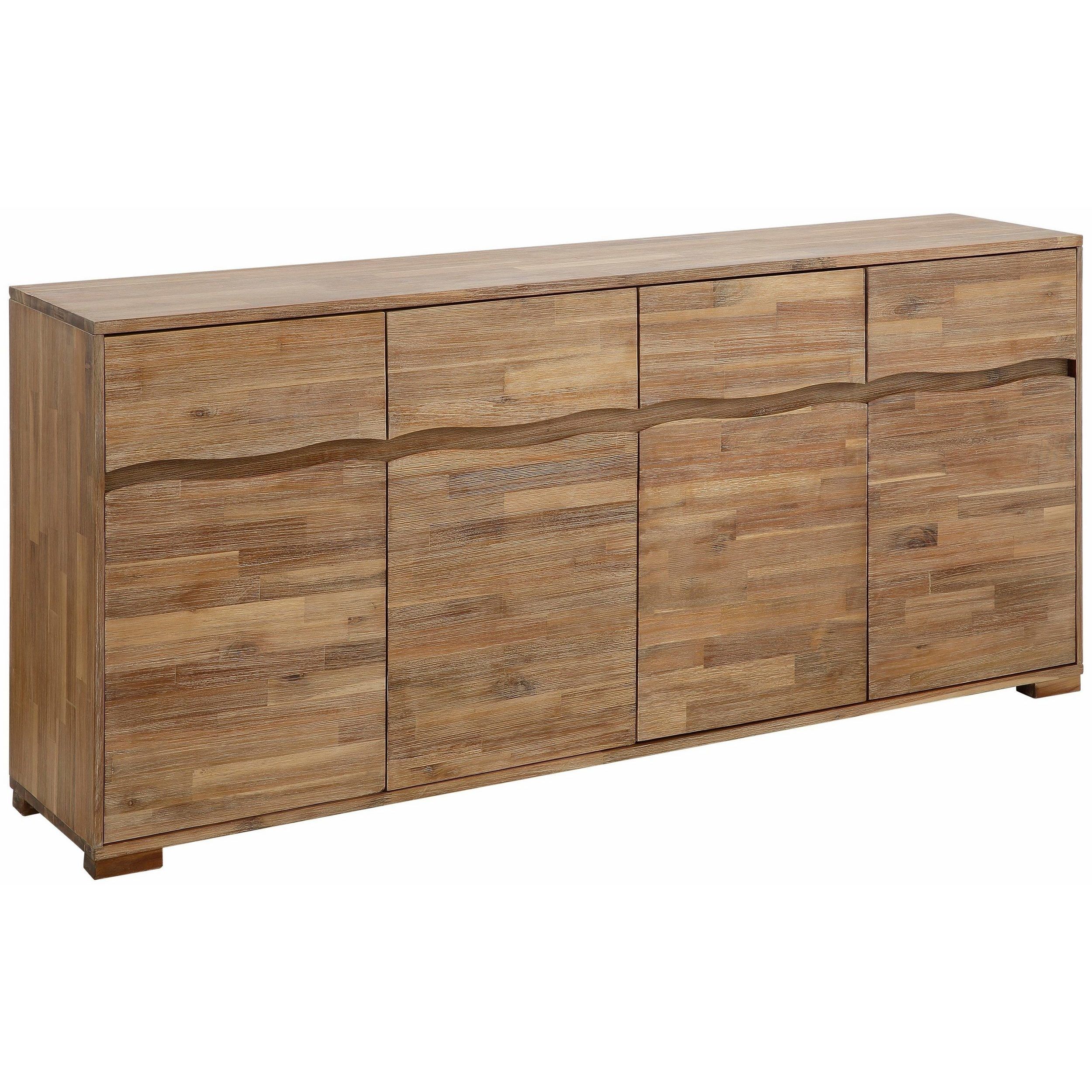 Shop Surf Sideboard With 4 Doors And 4 Drawers, Acacia Wood – On Within Mango Wood Grey 4 Drawer 4 Door Sideboards (View 3 of 30)