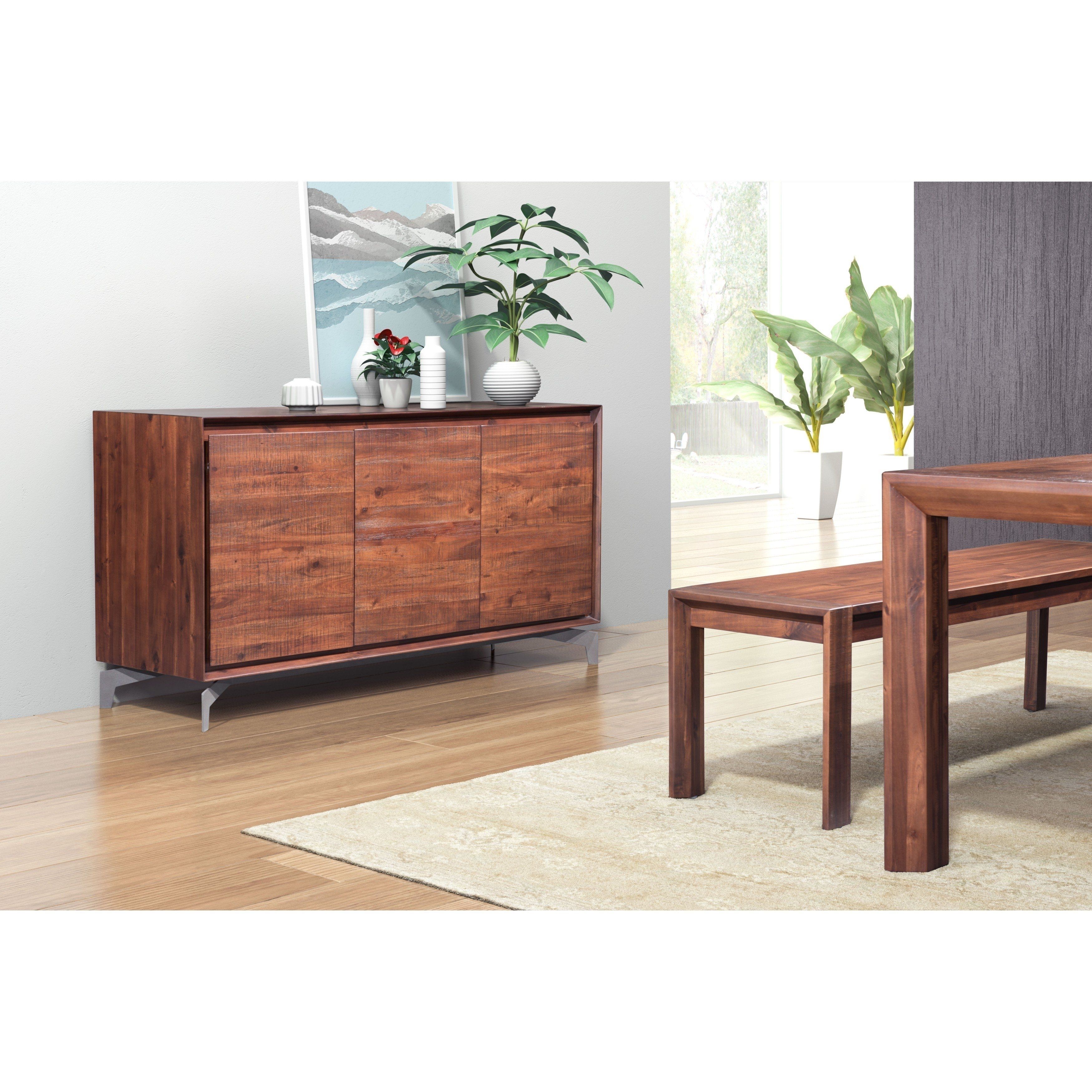 Shop Zuo Perth Acacia Chestnut Finish Buffet – On Sale – Free With Regard To Amos Buffet Sideboards (View 30 of 30)