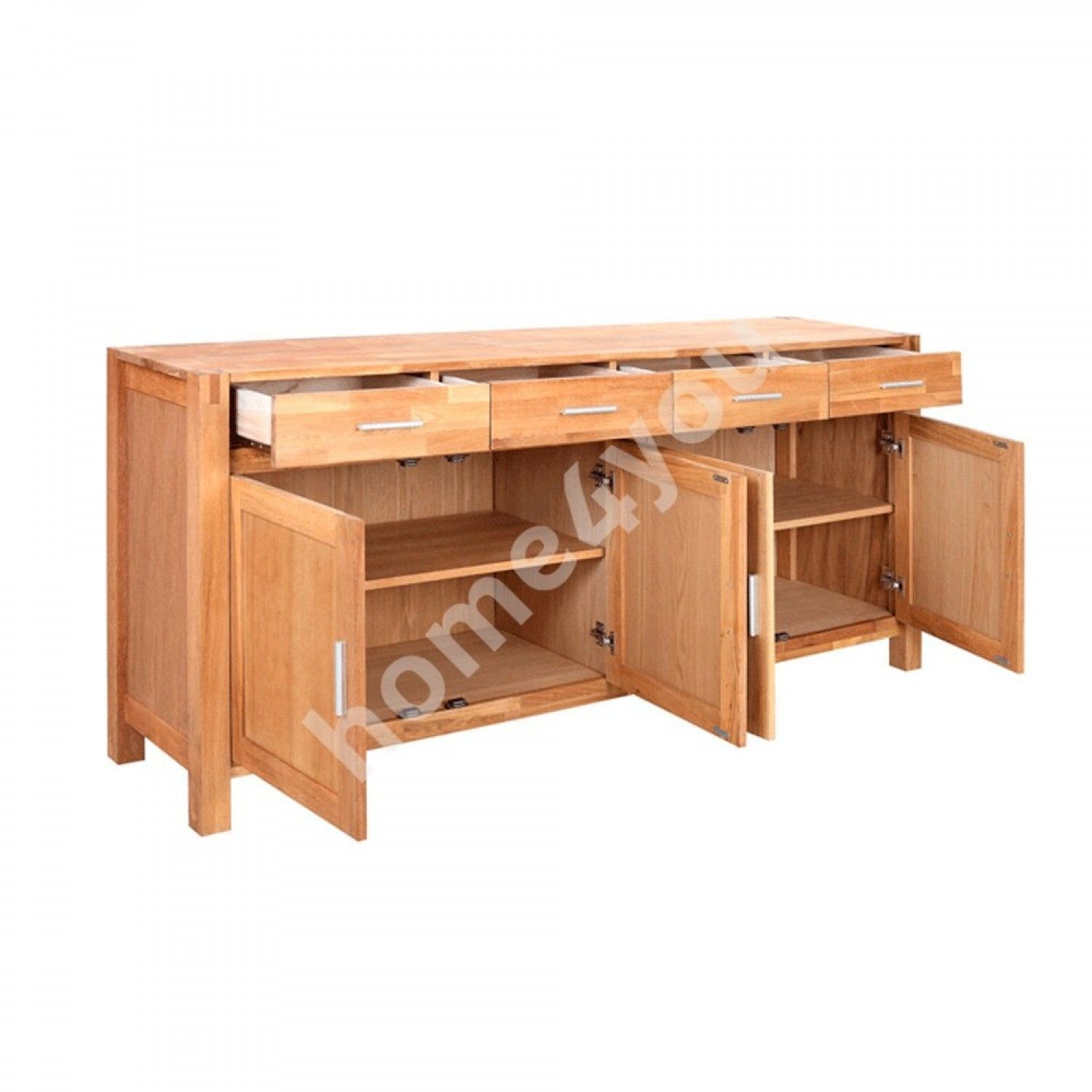 Sideboard Chicago New With 4 Doors And 4 Drawers, 180x44xh86cm, Wood Within Natural Oak Wood 2 Door Sideboards (View 29 of 30)