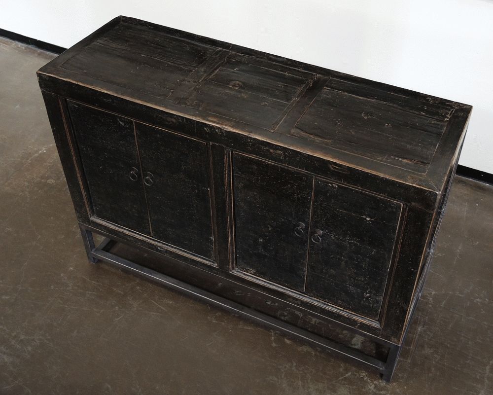 Sideboard Credenza Cabinet Buffet Media Console Black Iron Base Throughout Iron Sideboards (View 11 of 30)
