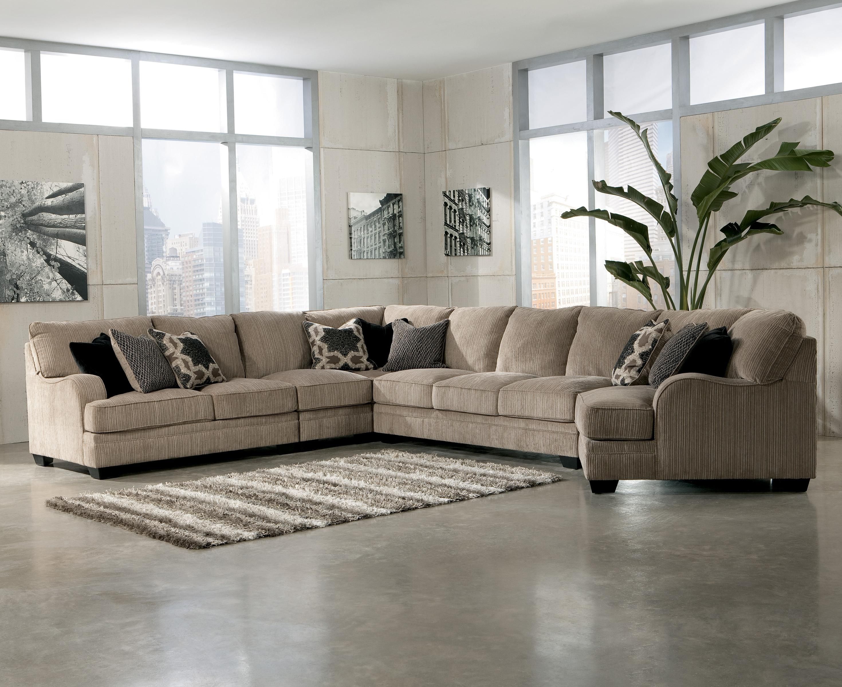 Signature Designashley Katisha – Platinum 5 Piece Sectional Sofa For Norfolk Grey 3 Piece Sectionals With Raf Chaise (Photo 30 of 30)