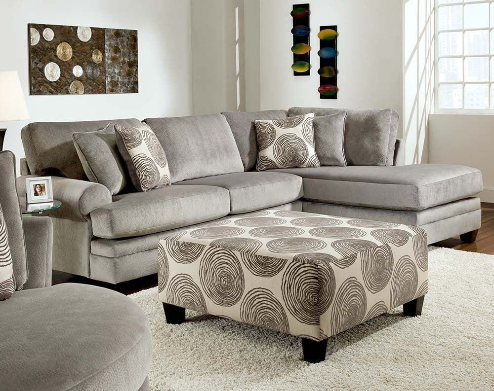 Smoke Gray 2 Piece Microfiber Sectional Sofa | American Freight Intended For Meyer 3 Piece Sectionals With Raf Chaise (Photo 27 of 30)