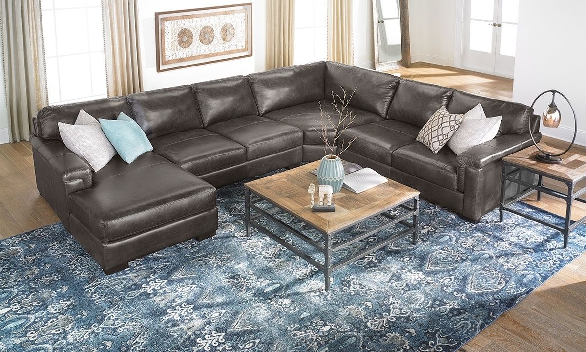Splendor Top Grain Leather Contemporary Chaise Sectional | The Dump Pertaining To Norfolk Grey 6 Piece Sectionals With Laf Chaise (Photo 21 of 30)