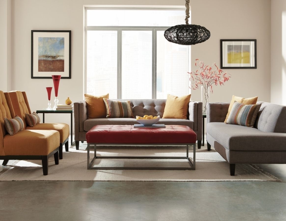 The Strathmore Collection | Mid Century Sectional | Jonathan Louis For Tatum Dark Grey 2 Piece Sectionals With Raf Chaise (View 14 of 30)