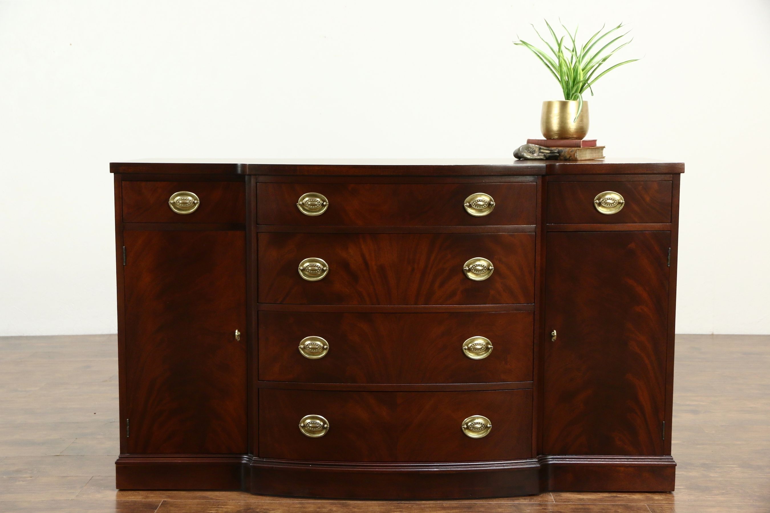 Traditional Vintage Mahogany Sideboard, Server Or Buffet, Signed In Vintage Brown Textured Sideboards (View 19 of 30)