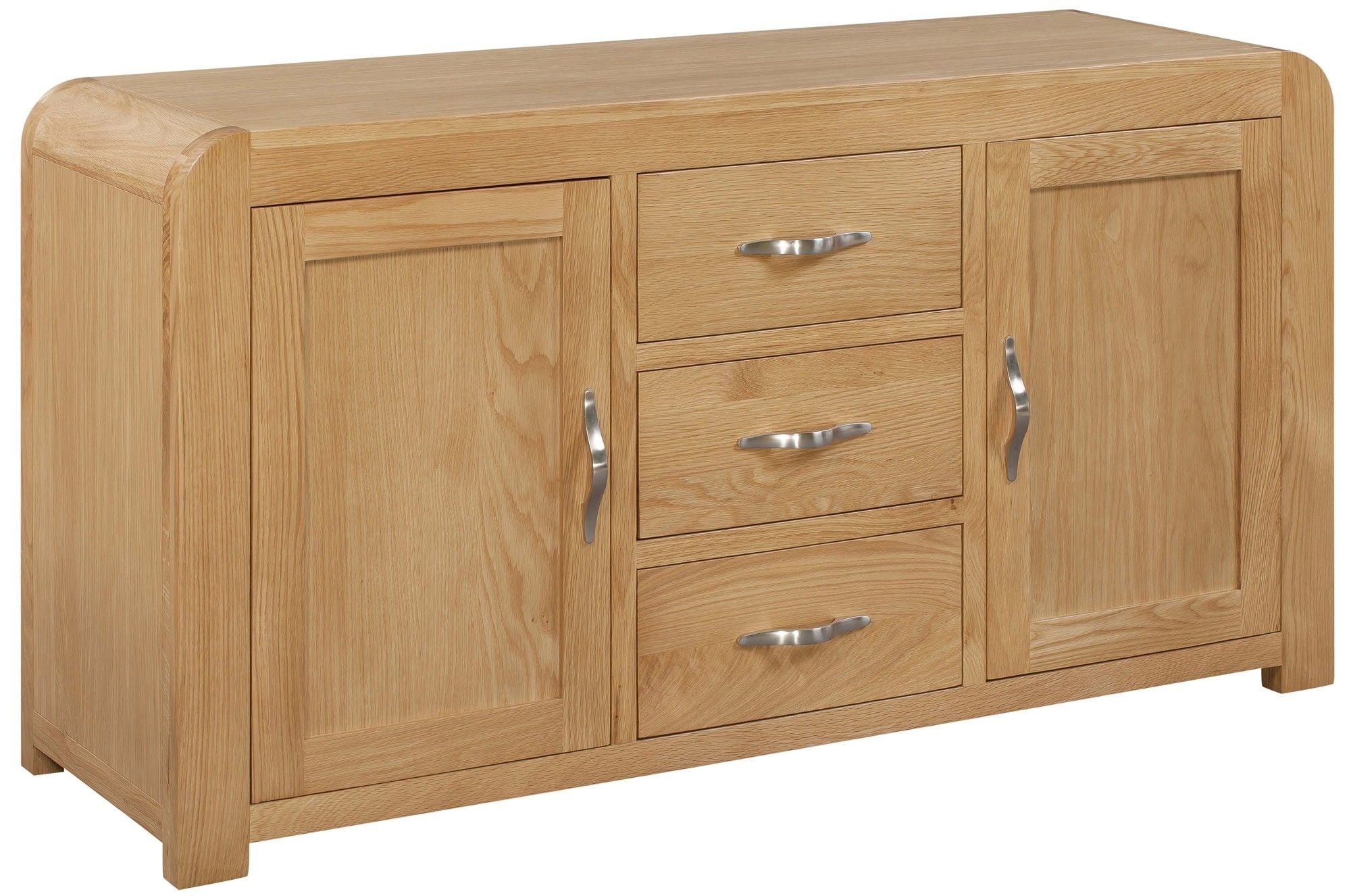 Venice Sideboard With 2 Doors & 3 Drawers – Venice Oak Range – Shop For Antique White Distressed 3 Drawer/2 Door Sideboards (View 4 of 30)