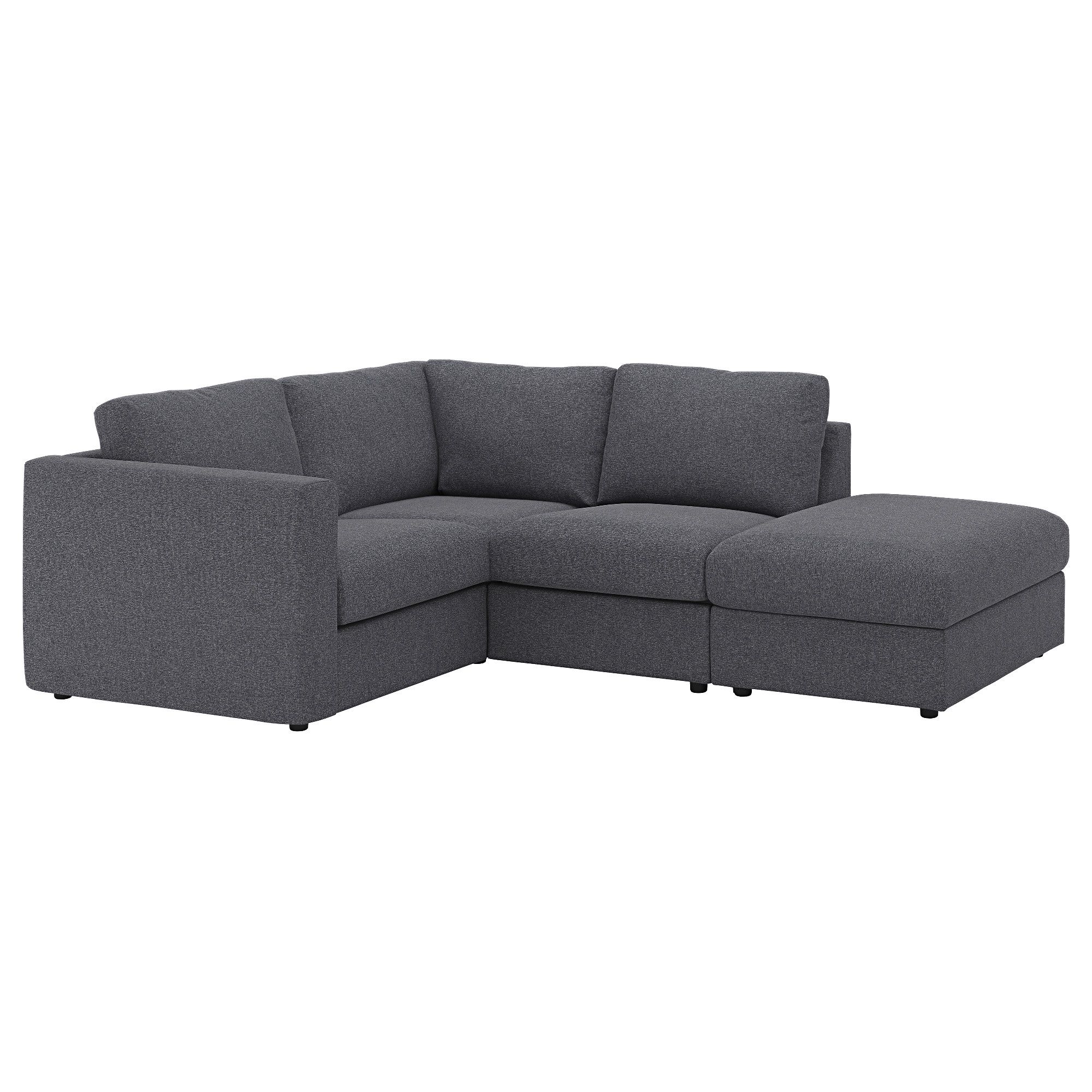 Vimle Sectional, 3 Seat Corner – With Open End/gunnared Medium Gray Pertaining To Haven Blue Steel 3 Piece Sectionals (View 10 of 30)
