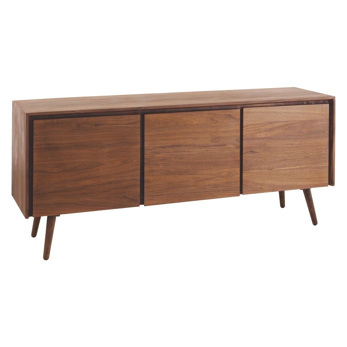 Vince Walnut 3 Door Mid Century Sideboard | Buy Now At Habitat Uk Throughout Walnut Finish Contempo Sideboards (View 14 of 30)