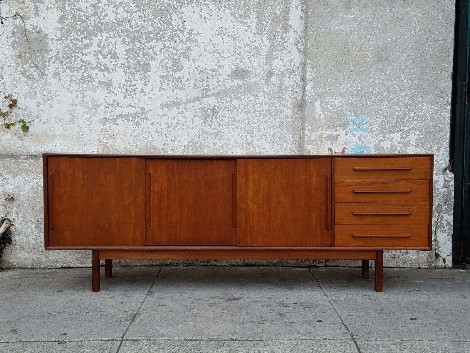 Vintage Danish Teak Mid Century Credenza Sideboard | Mid Century Intended For Parrish Sideboards (View 2 of 30)
