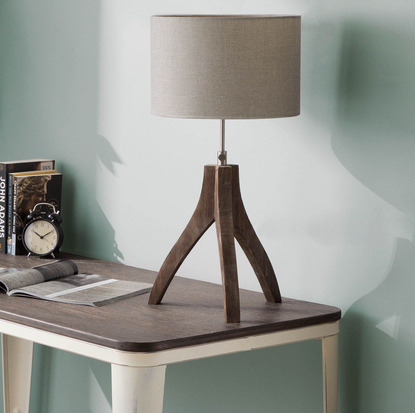 17 Stories Adelmo 25" Tripod Table Lamp | Wayfair Throughout Scattered Geo Console Tables (View 5 of 30)