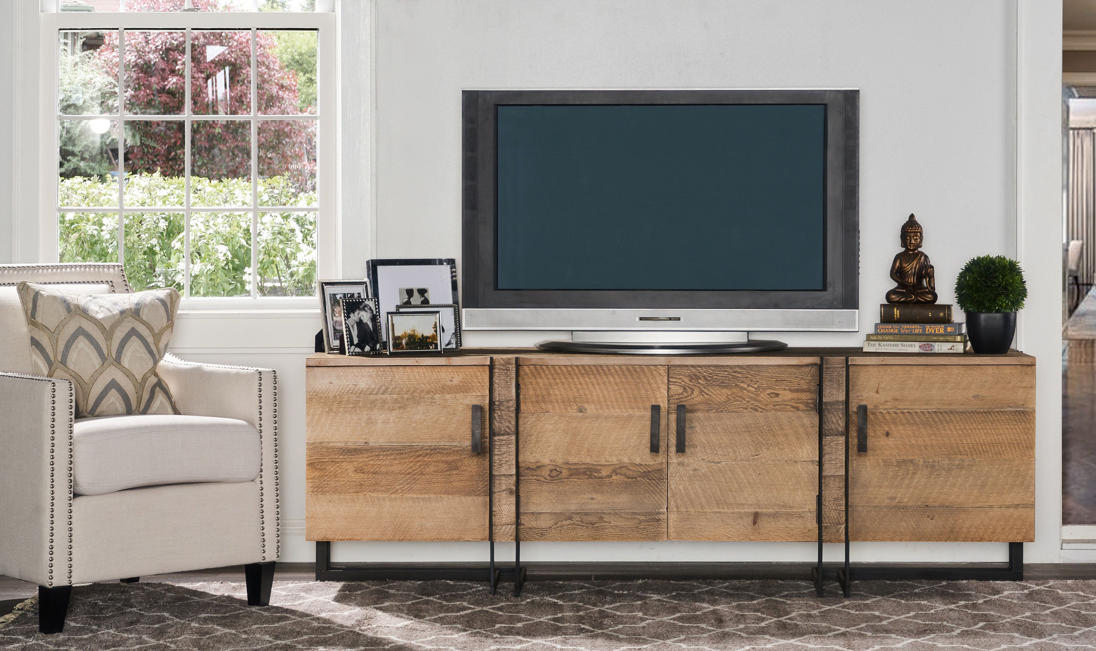 17 Stories Walton Tv Stand For Tvs Up To 78" & Reviews | Wayfair For Walton Grey 72 Inch Tv Stands (View 6 of 30)