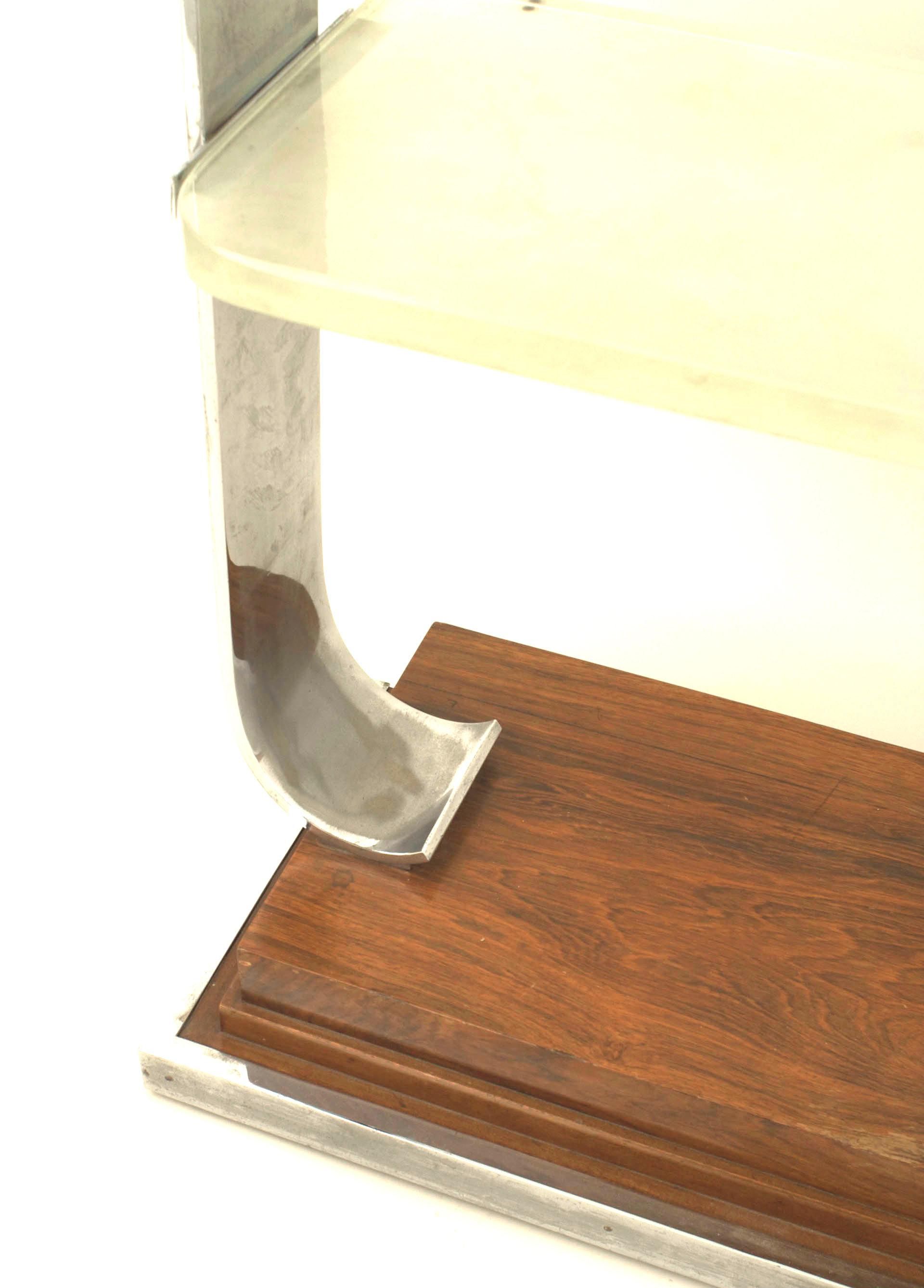1940s French Palisander And Chrome Console Table, Attrib (View 18 of 30)