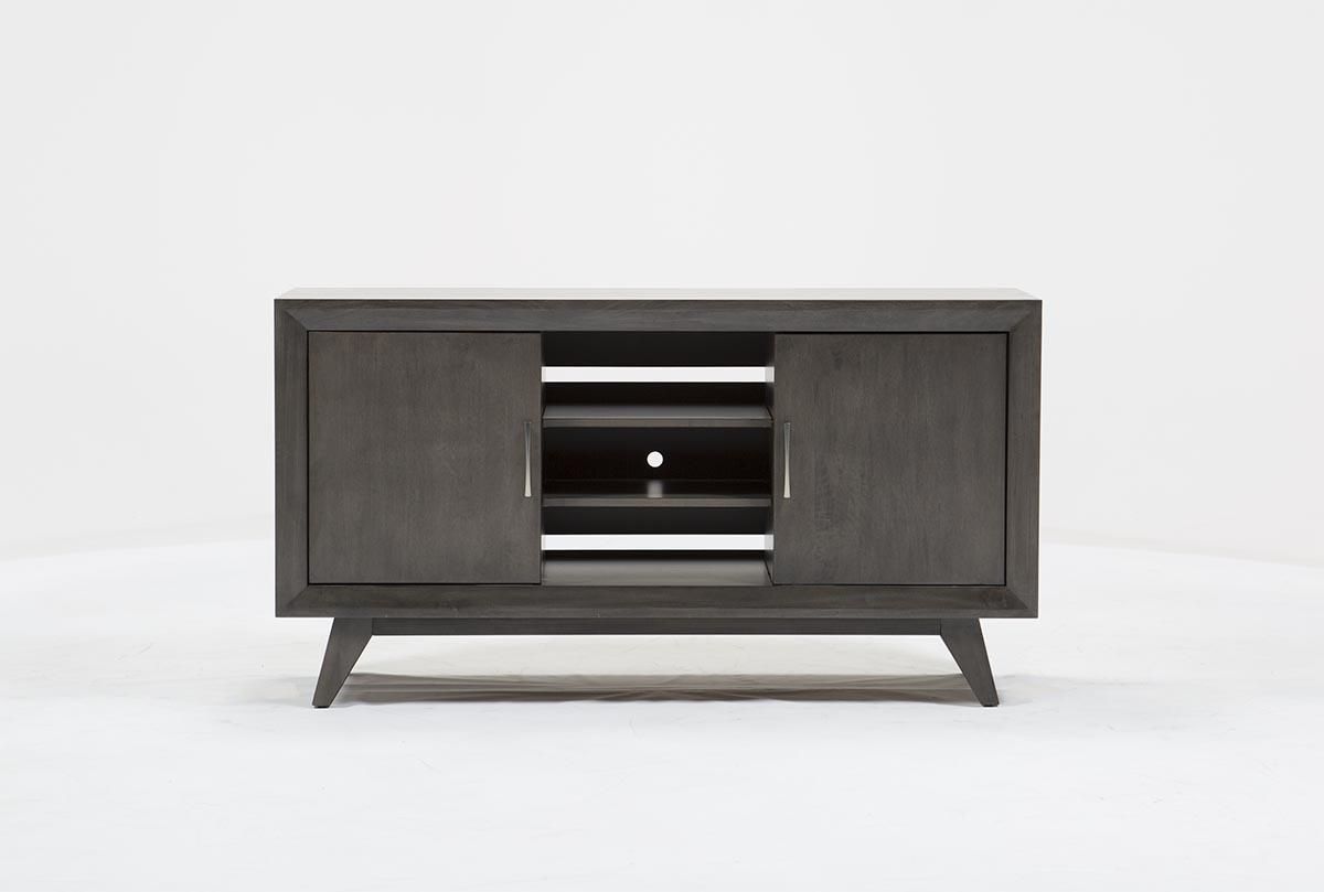 Abbott Driftwood 60 Inch Tv Stand | Living Spaces Intended For Cato 60 Inch Tv Stands (View 1 of 30)