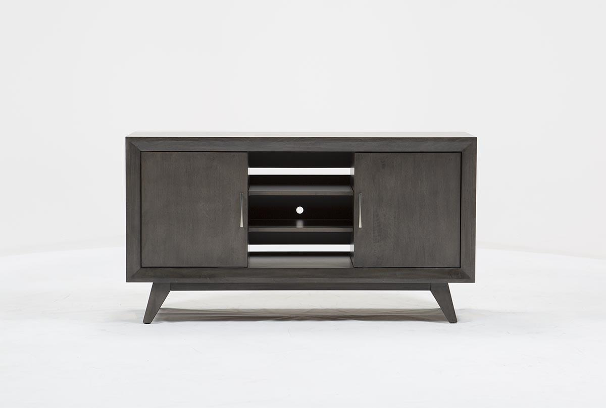 Abbott Driftwood 60 Inch Tv Stand | Living Spaces Intended For Cato 60 Inch Tv Stands (Photo 1 of 30)