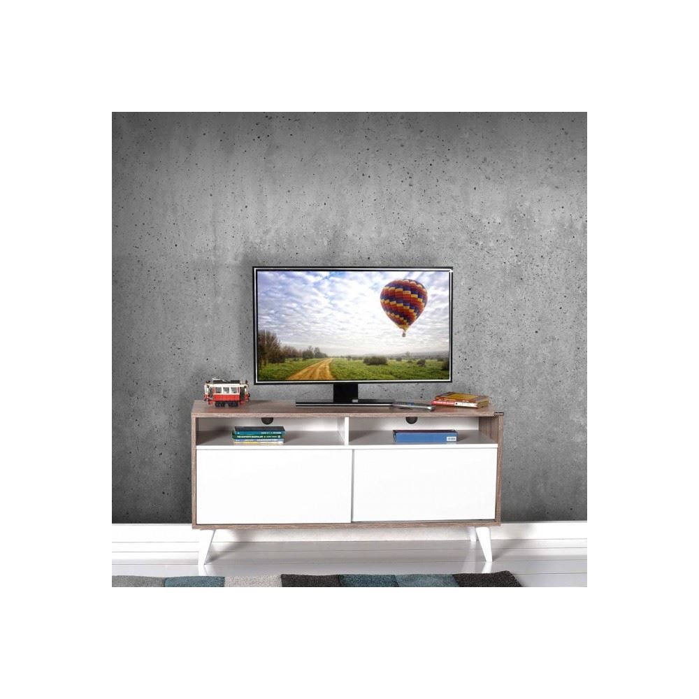 Adore Retro Slide Tv Sehpası – Latte Soft Beyaz Tvr 320 Lb 1 | Tekzen With Regard To Cato 60 Inch Tv Stands (View 19 of 30)