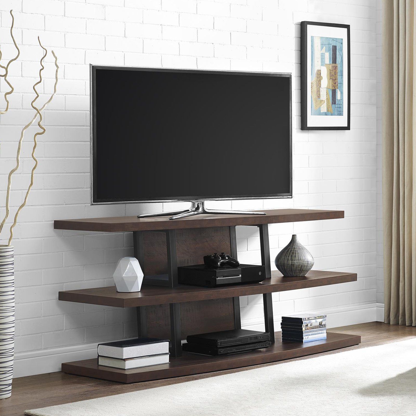 Ameriwood Home Castling Tv Stand For Tvs Up To 55", Espresso Pertaining To Forma 65 Inch Tv Stands (Photo 25 of 30)