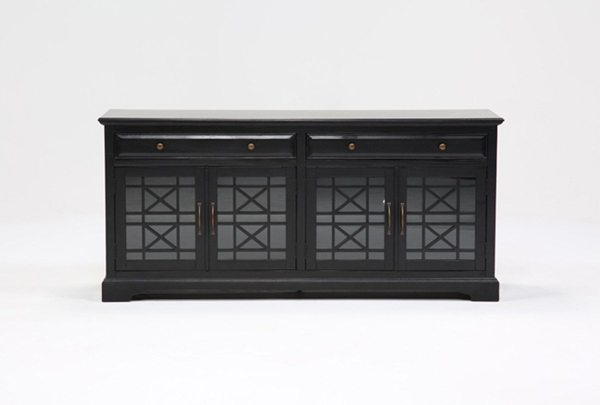 Annabelle Black 70 Inch Tv Stand | Living Spaces With Maddy 50 Inch Tv Stands (Photo 5 of 30)