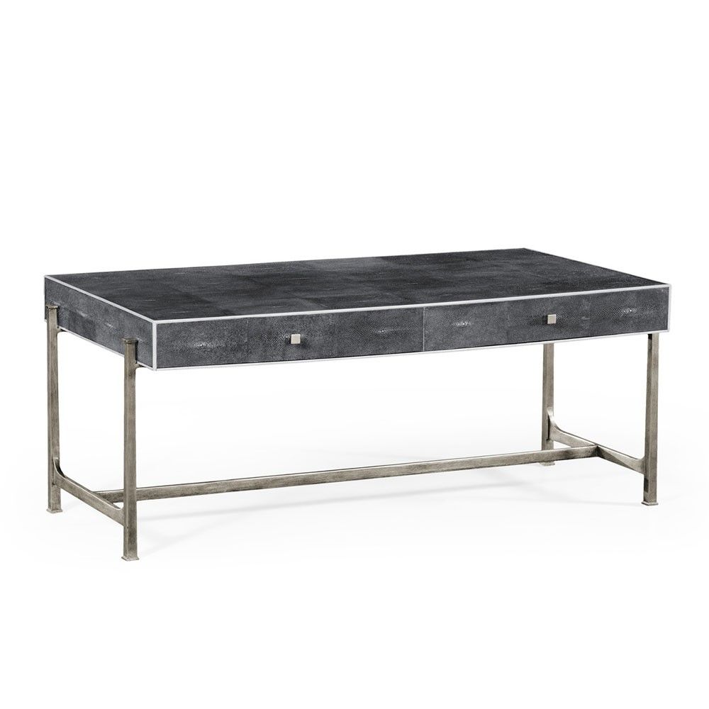 Anthracite Shagreen Coffee Table In Grey Shagreen Media Console Tables (View 2 of 30)