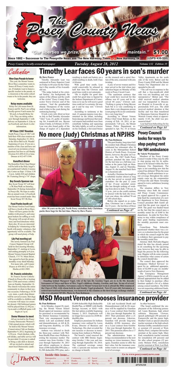 August 28, 2012 – The Posey County Newsthe Posey County News – Issuu Throughout Maddy 50 Inch Tv Stands (Photo 24 of 30)