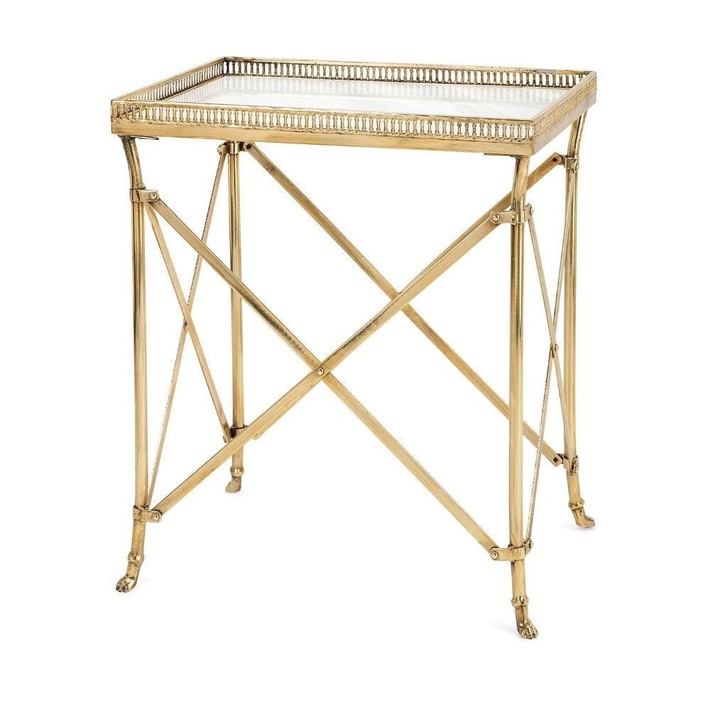 Benzara Kate Occasional Goldtone Metal And Marble Modern Table (kate Regarding Elke Marble Console Tables With Polished Aluminum Base (Photo 30 of 30)