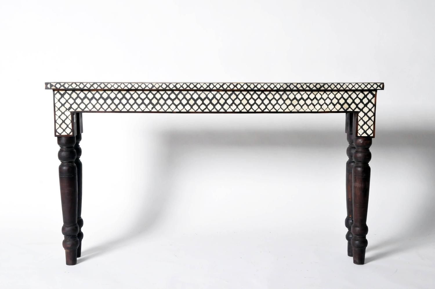 Bone Inlaid Console Table For Sale At 1stdibs Console Table With For Black And White Inlay Console Tables (View 15 of 30)