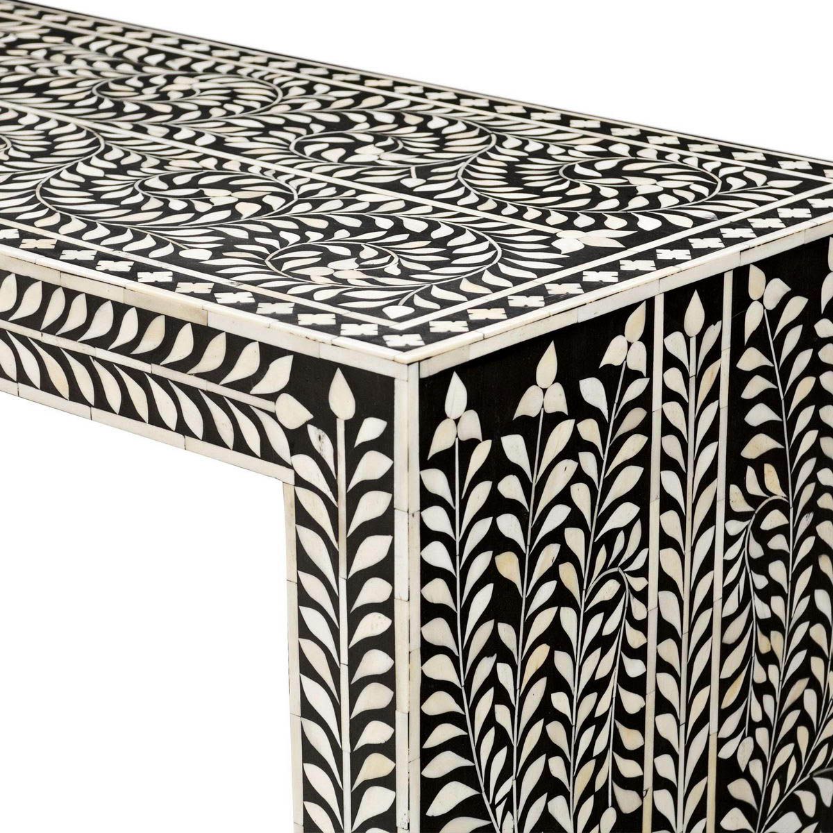 Bone Inlay Console – Vae 1590 – Variety Arts Emporium Inside Black And White Inlay Console Tables (View 4 of 30)