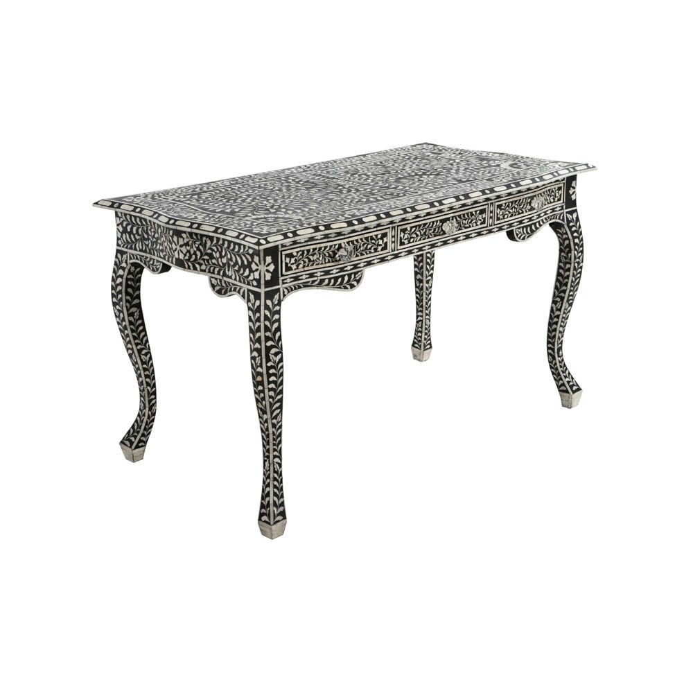Bone Inlay Console With Drawers – Vae 2005 – Variety Arts Emporium For Black And White Inlay Console Tables (View 14 of 30)
