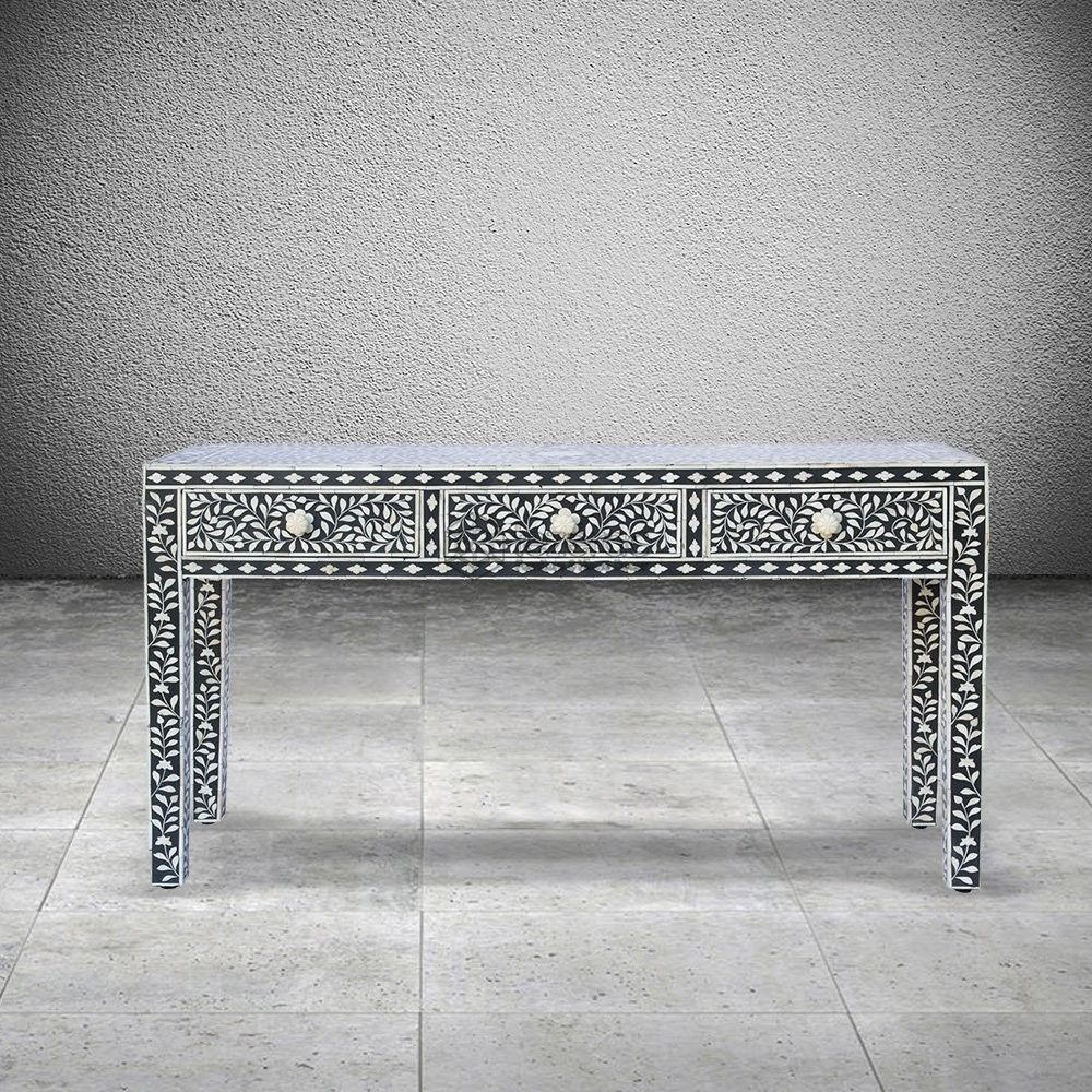Buy Oued Inlay & Mdf Console Table In Printed Black & White Finish In Black And White Inlay Console Tables (View 22 of 30)