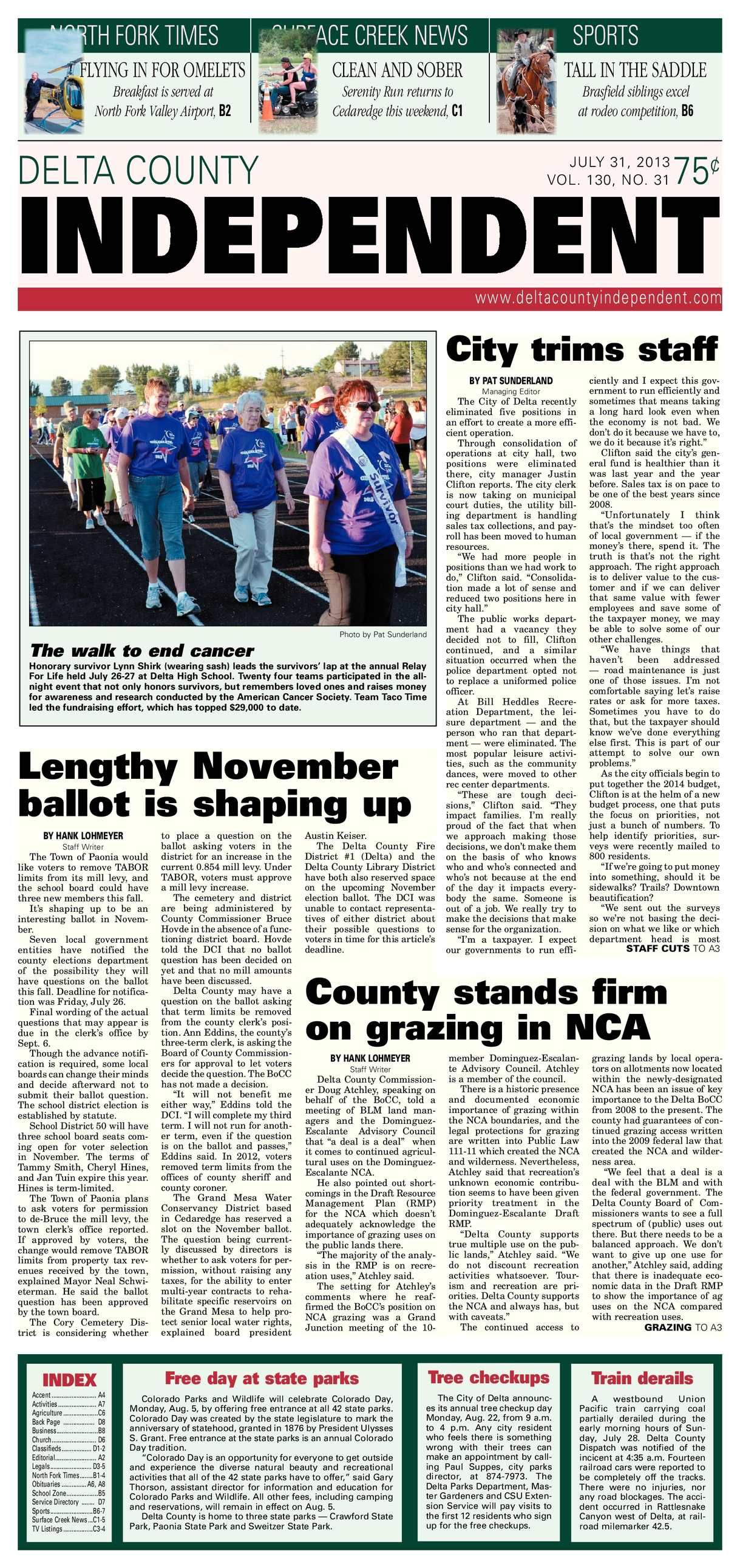 Calaméo – Delta County Independent, July 31, 2013 Regarding Jacen 78 Inch Tv Stands (View 16 of 30)