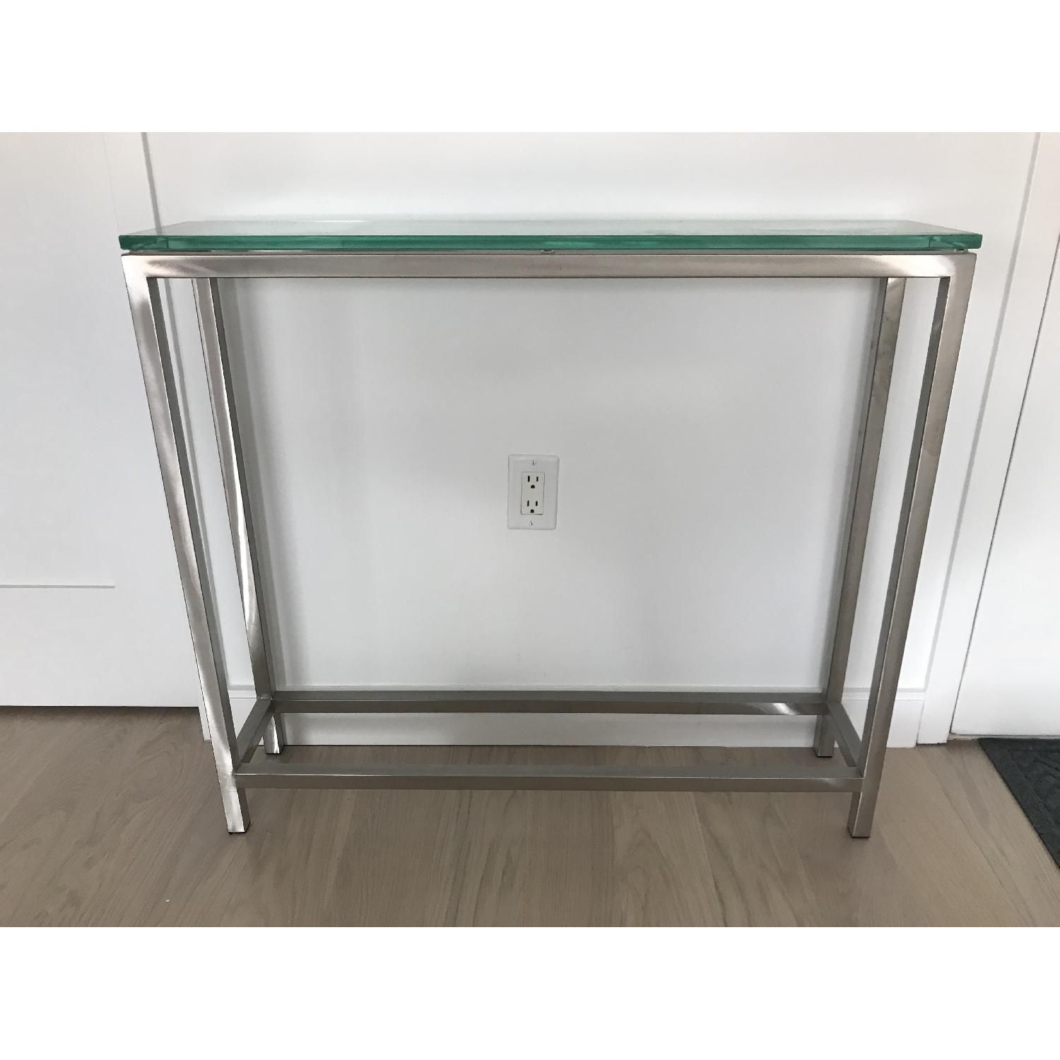 Crate & Barrel Era Glass Console Table – Aptdeco In Era Glass Console Tables (View 18 of 30)