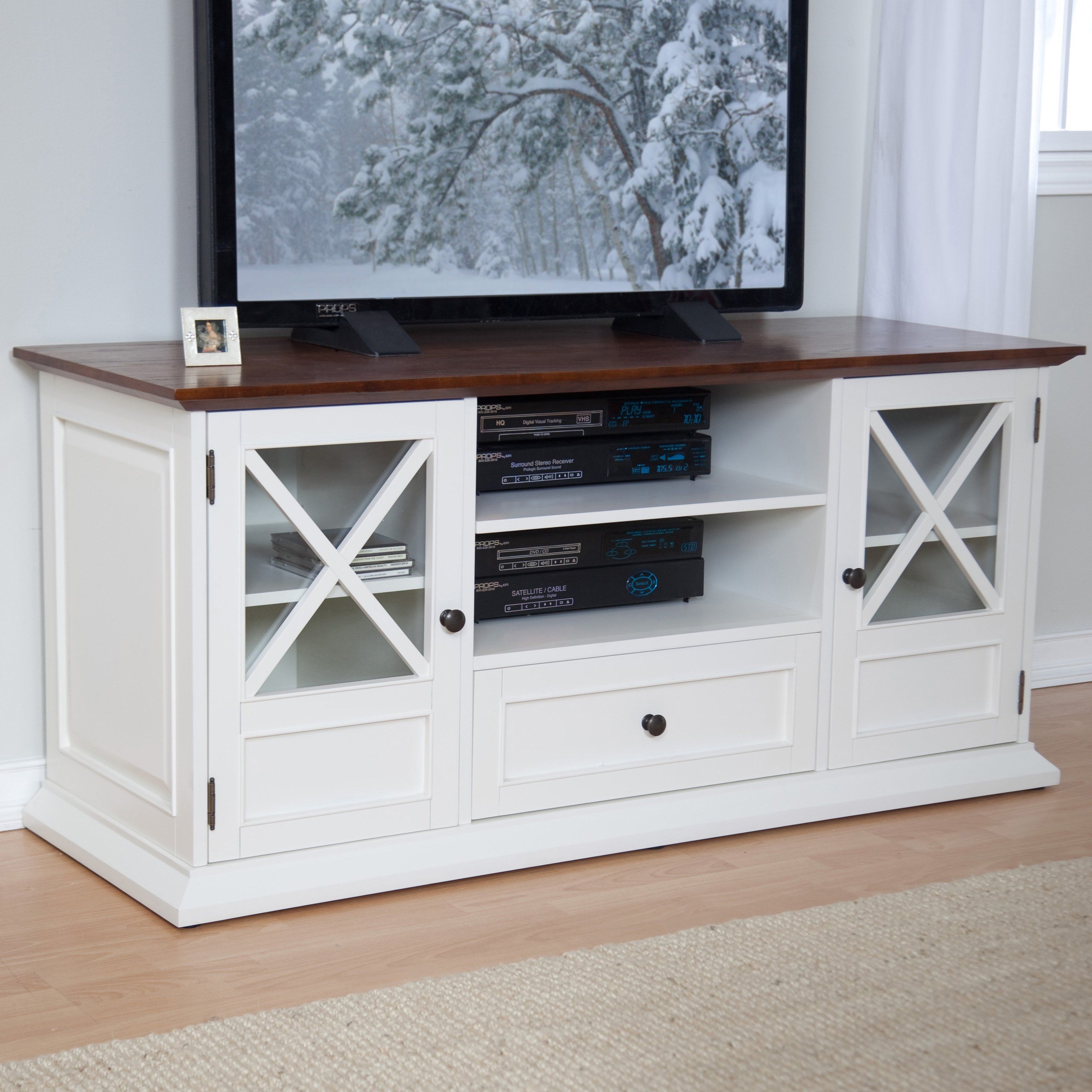 Dazzling Jofran Craftsman Tv Stand Media Unit Distressed Cream Pertaining To Oxford 70 Inch Tv Stands (View 7 of 30)