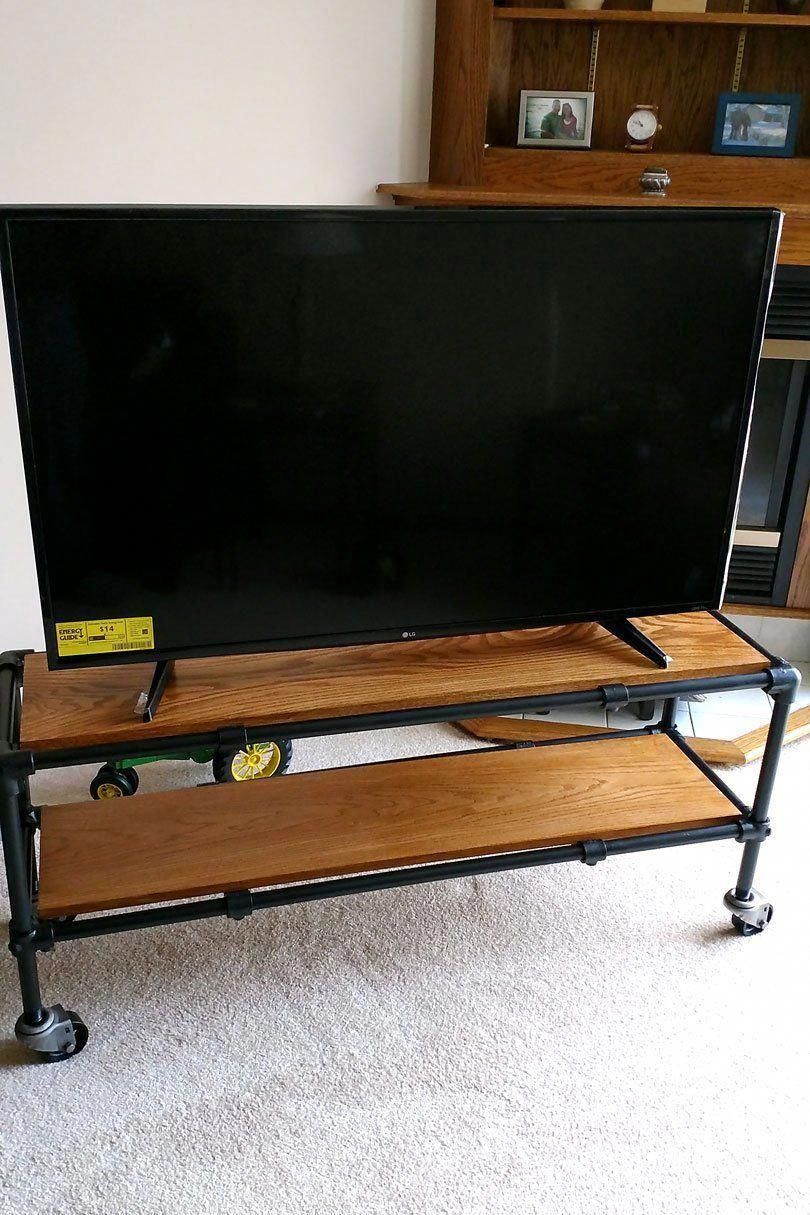 Diy Rolling Industrial Pipe Tv Stand #tvstand #”tvstandideas” | Tv With Cato 60 Inch Tv Stands (View 16 of 30)